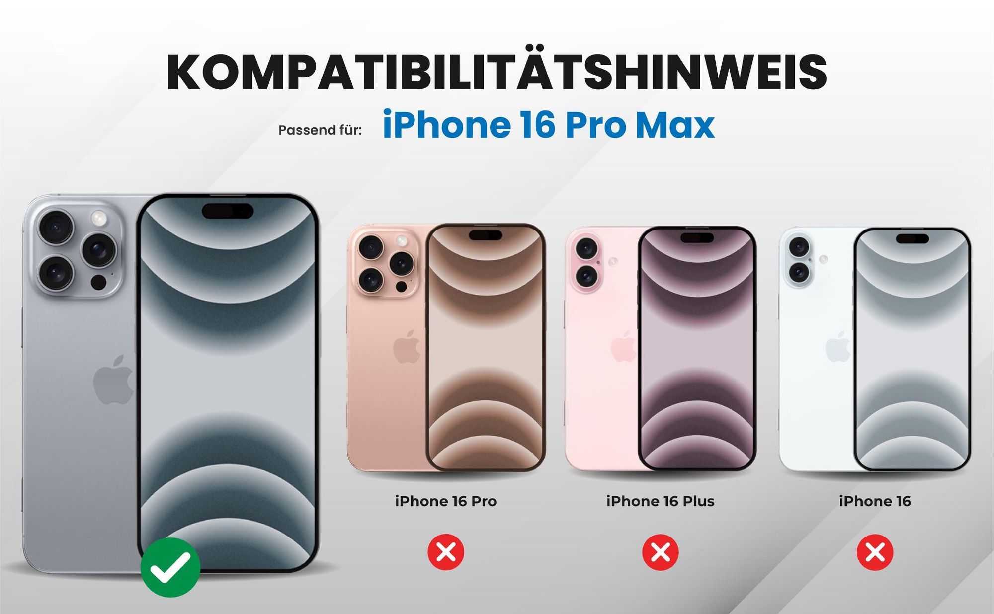 Kompatibilitätshinweise Hülle für Apple iPhone 16 Pro Max