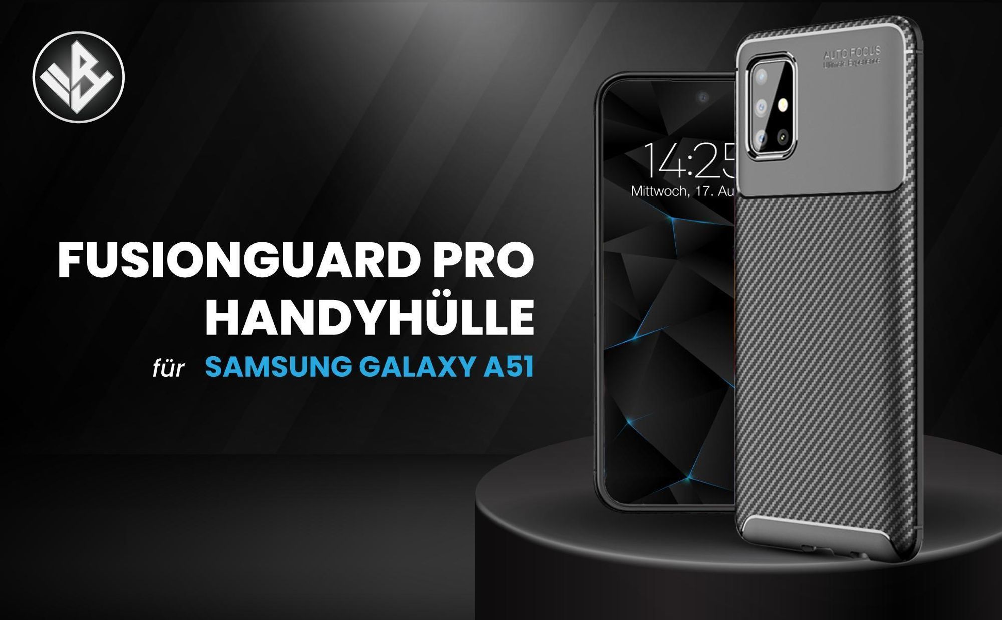 Schwarze ergonomische Schutzhülle für das Samsung Galaxy A51