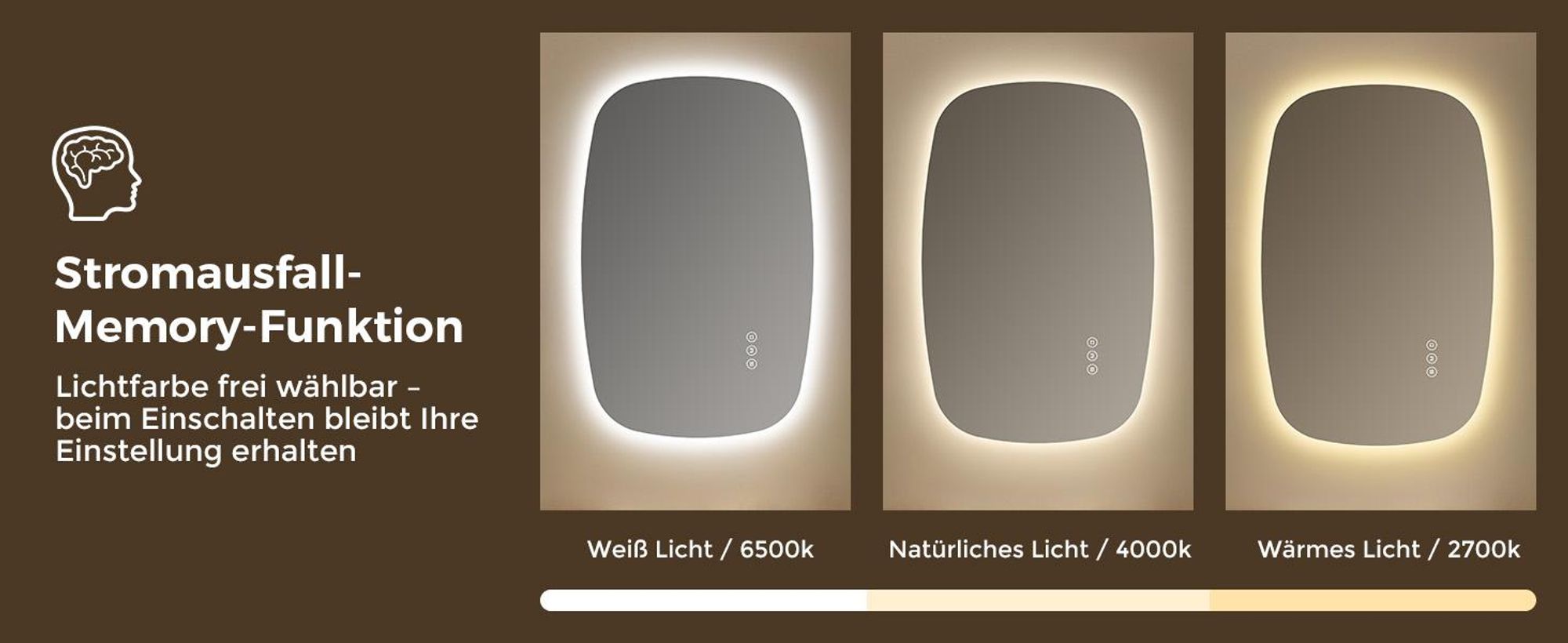 S'AFIELINA 95×60 cm Wandspiegel LED – Badspiegel mit Beleuchtung, HD-Glas , dimmbar, 3-farbige LED, Anti-Beschlag, horizontal & vertikal aufhängbar