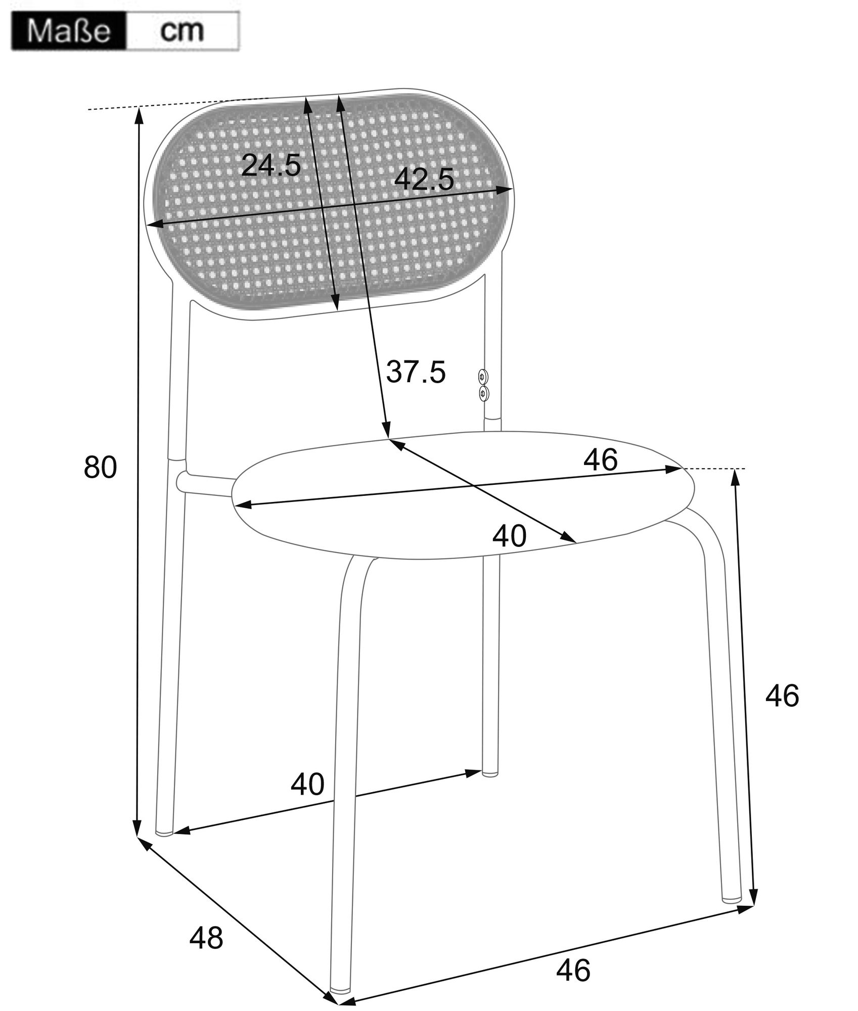Flieks Rattan Esszimmerstühle 4er Sets, Küchenstühle Essstuhl mit Metallbeinen, Esszimmerstühle Wohnzimmerstuhl mit PolyurethanBezug, Braun