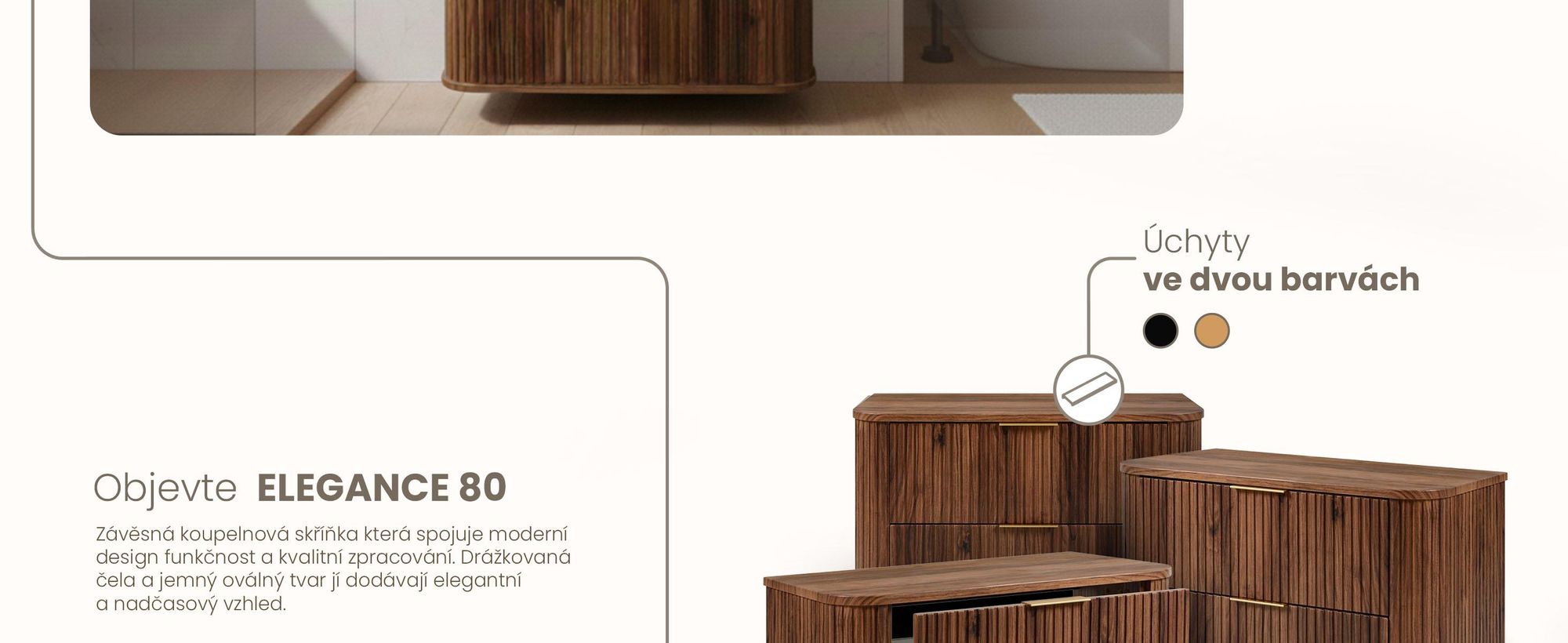 Koupelnová Skříňka 80 CM Dubový ořech MDF