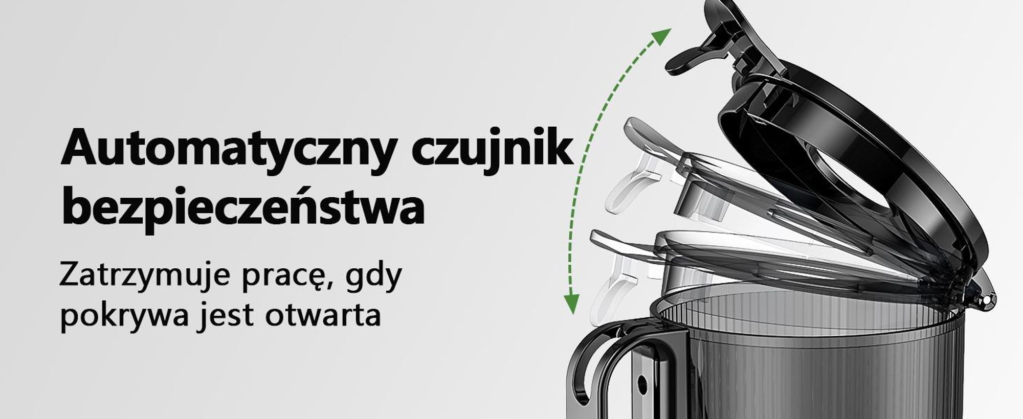 Wyciskarka wolnoobrotowa LINKChef SJ-052-EU-BL, pojemność 1,8 l, odpowiednia do warzyw i owoców, wyposażona w potrójny system filtracji, czarna