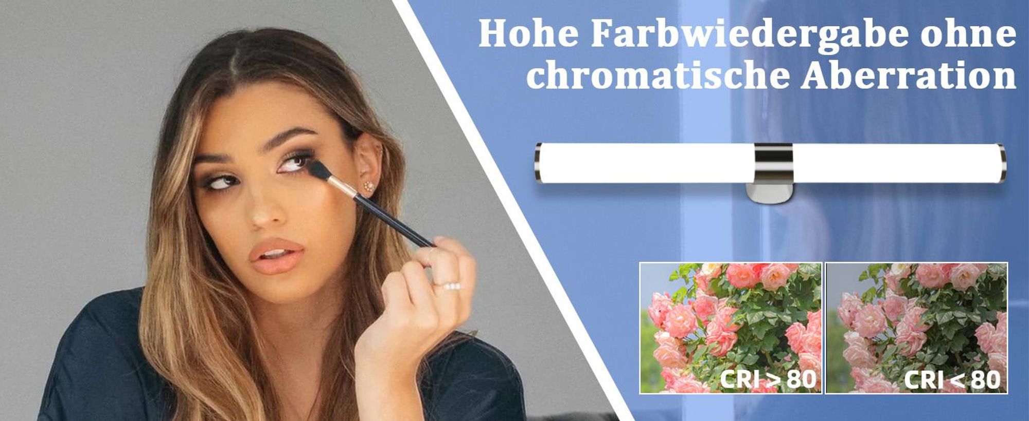 ZMH LED Spiegelleuchte 15W 60CM Chrom  IP44 Wandleuchte Neutralweiß 4000K Feuchtraumleuchte für  Keller Küche schrank