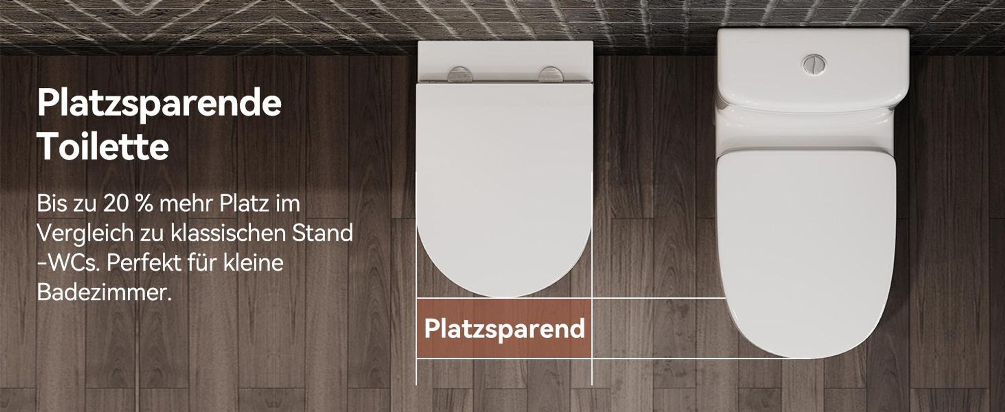 HOROW Hänge Toilette Spülrandloses WC - Einloch-Superspin-Spülung Toilettenschüssel inkl. Softclose Toilettendeckel - 525 x 358 x 360 mm