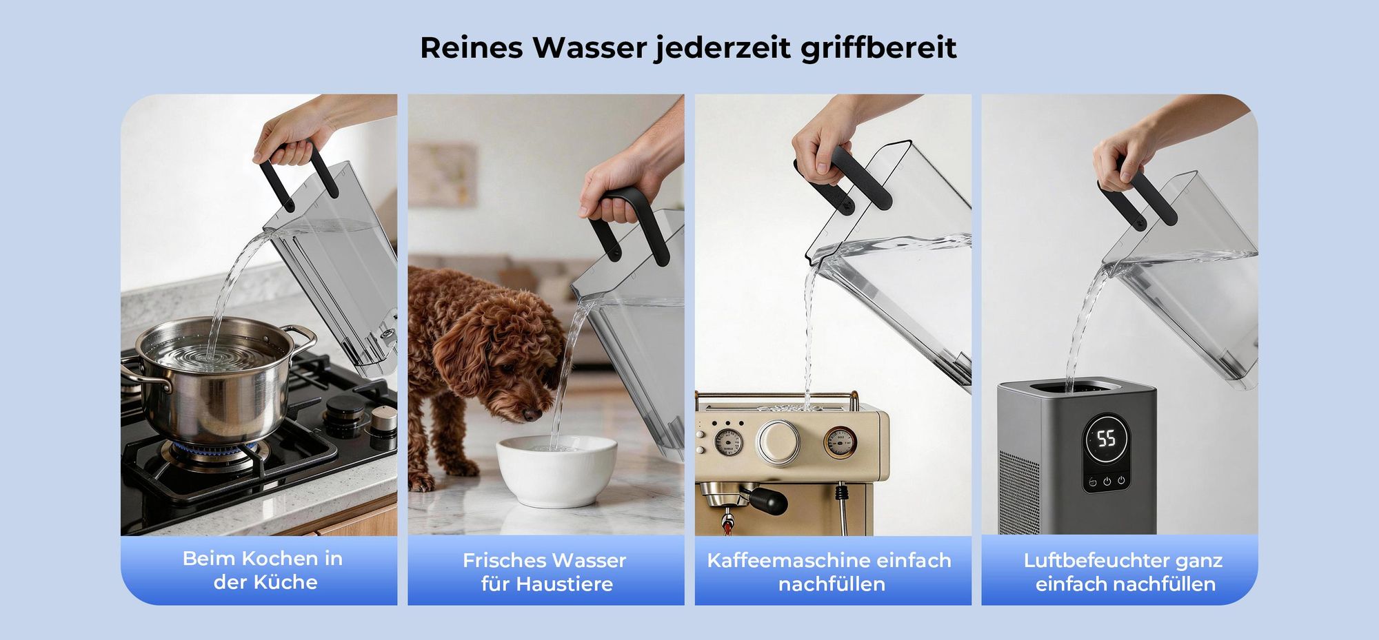 Hydrofast C300 RO Wasserfilter mit Sprudelfunktion inkl. HF04 5-in-1 Ersatzfilter, UV, 7°C Kaltwasser, Heißwasser
