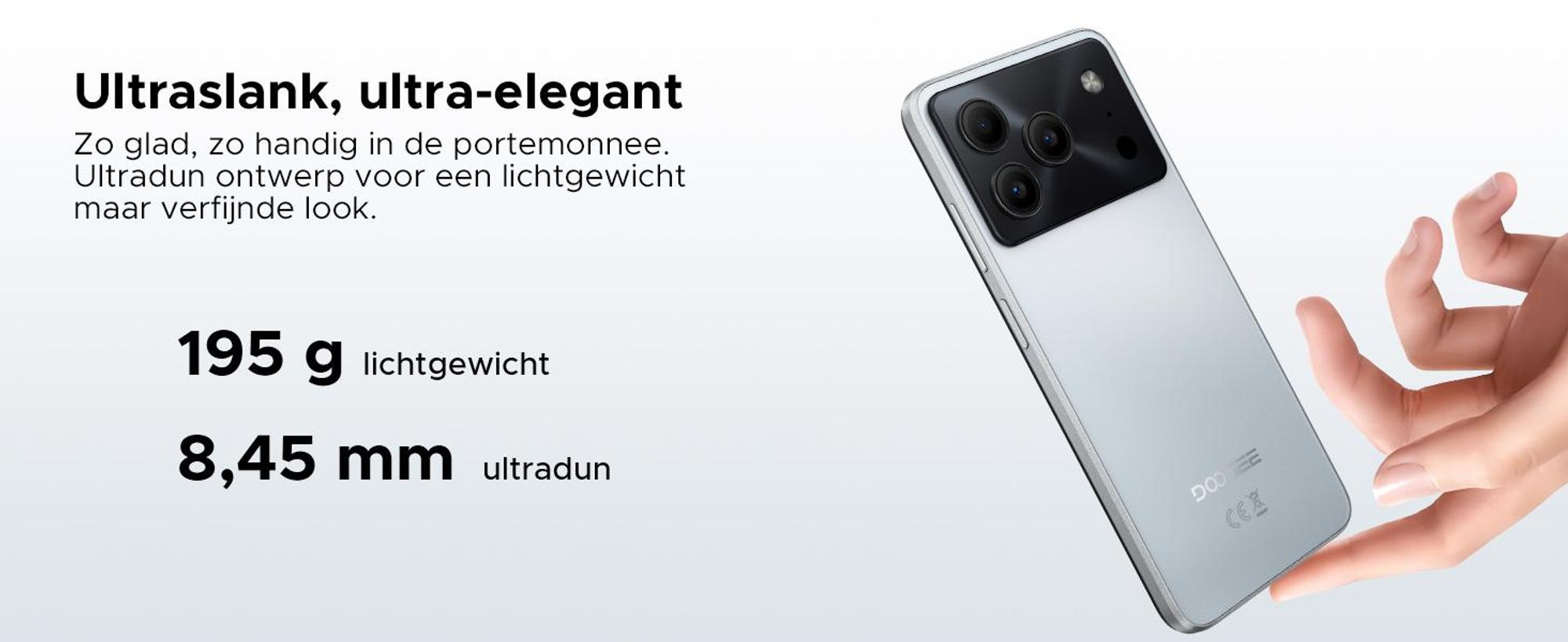 DOOGEE Note 56 Smartphone, Android 16, 6,56" 90Hz HD+, 6150mAh batterij, 24GB RAM + 64GB opslag, 4G Dual-SIM, 8MP camera, gezichtsherkenning, OTG, zonder abonnement