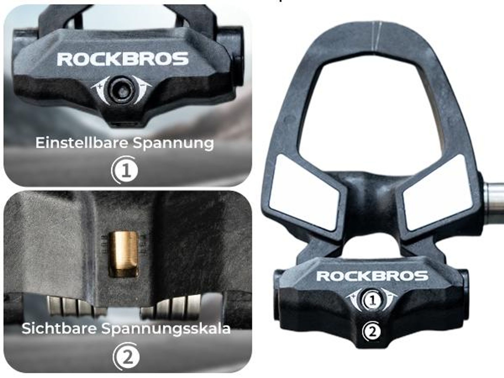 ROCKBROS SPD Fahrradpedale Carbon Ultraleicht Klickpedale & Clipless Pedals für MTB, Rennrad