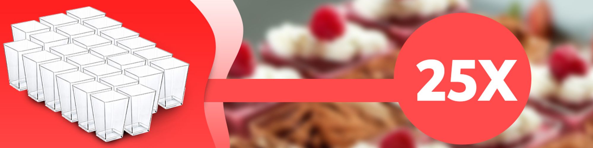 Dessertschalen Set 150ml 25-tlg Set Servierschalen Eisschalen für Tiramisu, Mousse Au Chocolat, Salzstangen, Transparent Retoo