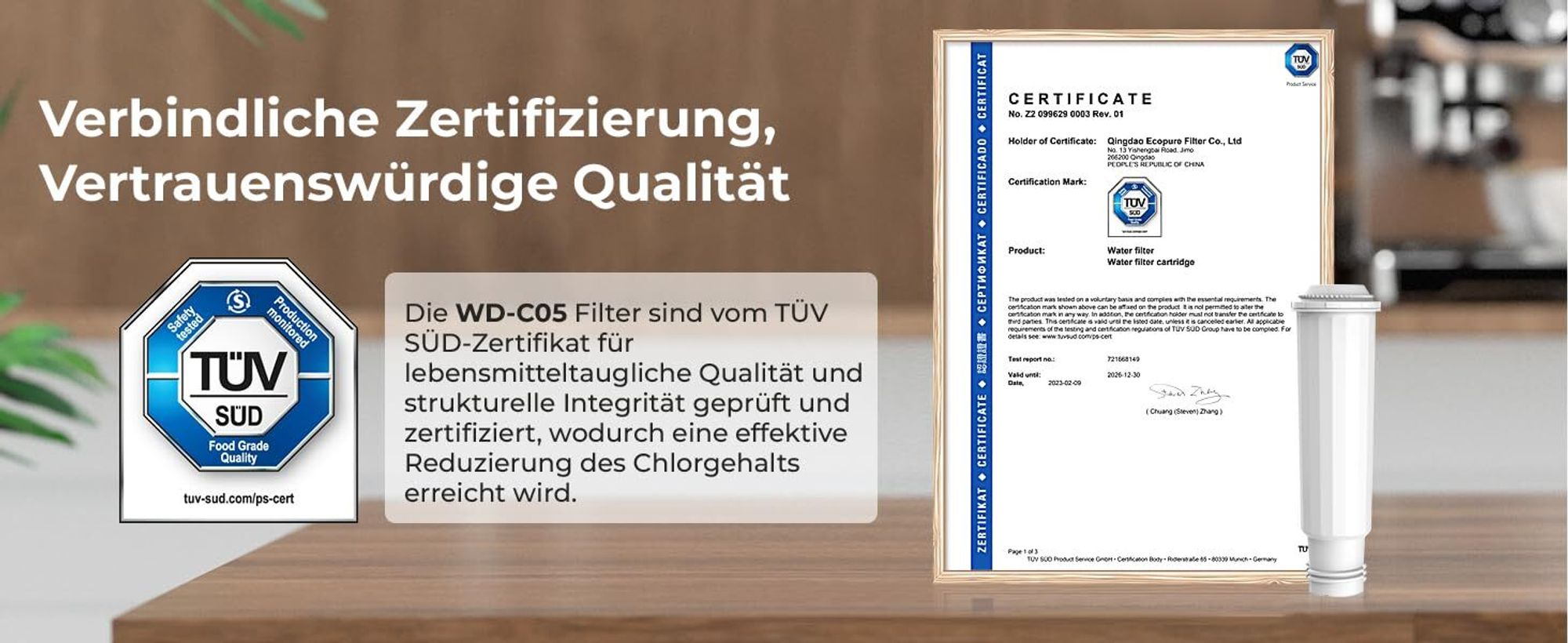 Waterdrop Kaffeewasserfilter Ersatz für Wasserfilter Melitta® Filterpatrone, Nivona® Wasserfilterpatrone, Krups® F088, SÜD  (5)