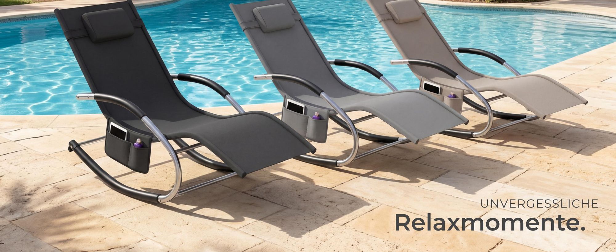 tectake® Gartenliege Taya, ergonomisch, Schwingfunktion