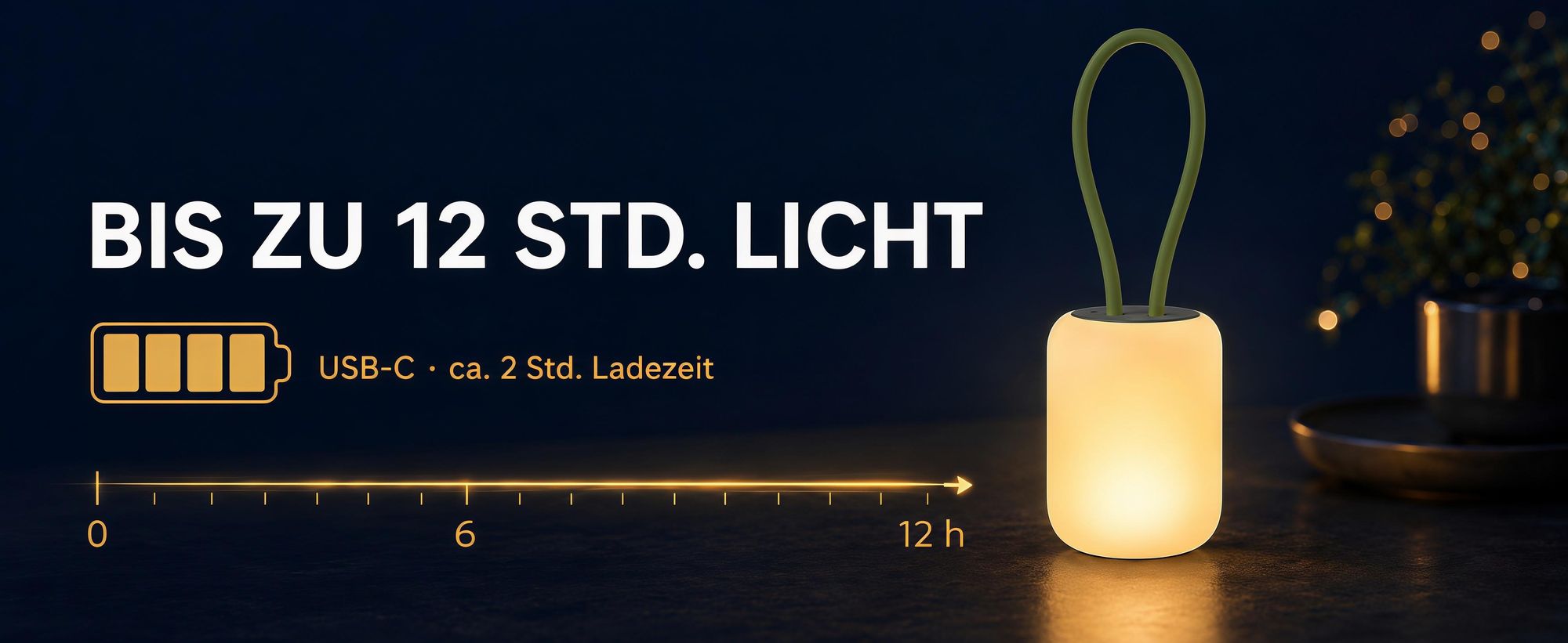 2er LED Campinglampe,USB-Aufladung Nachtlicht,flexible Outdoorlampe zum Aufhängen,Hinstellen und Montieren,dimmbare Handyhalter Campingleuchte,Grün