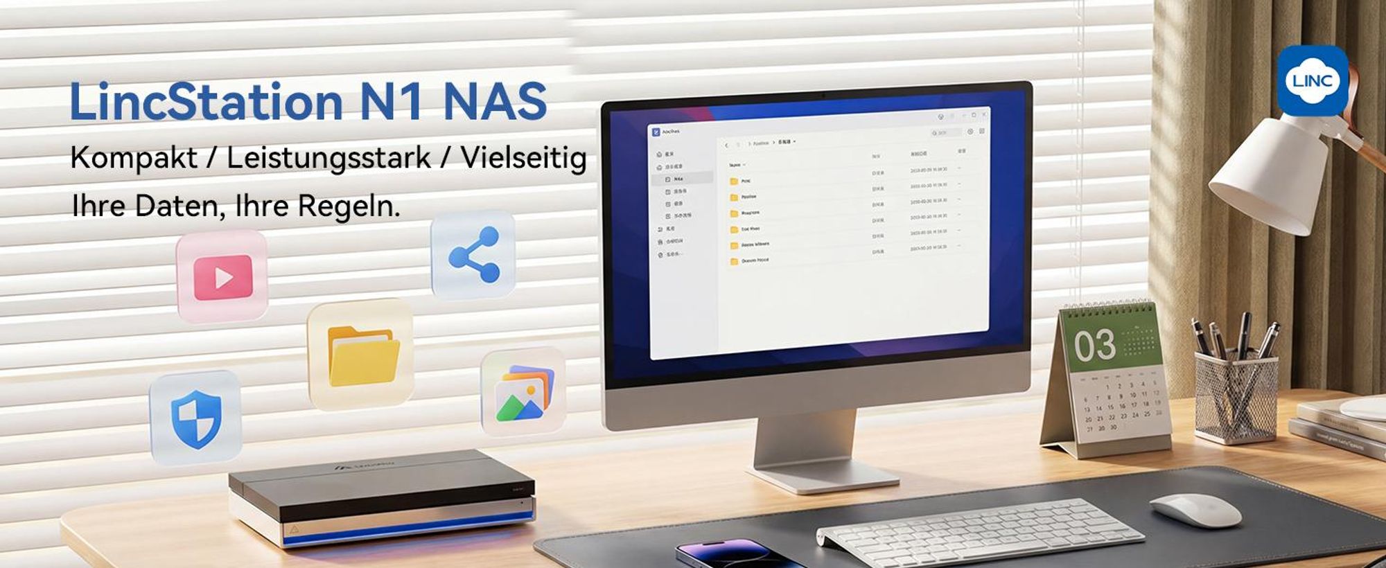LincStation N1 6-Bay NAS, Intel N5105, 16 GB RAM, 4x M.2 NVMe, 2,5 GbE, Unraid
