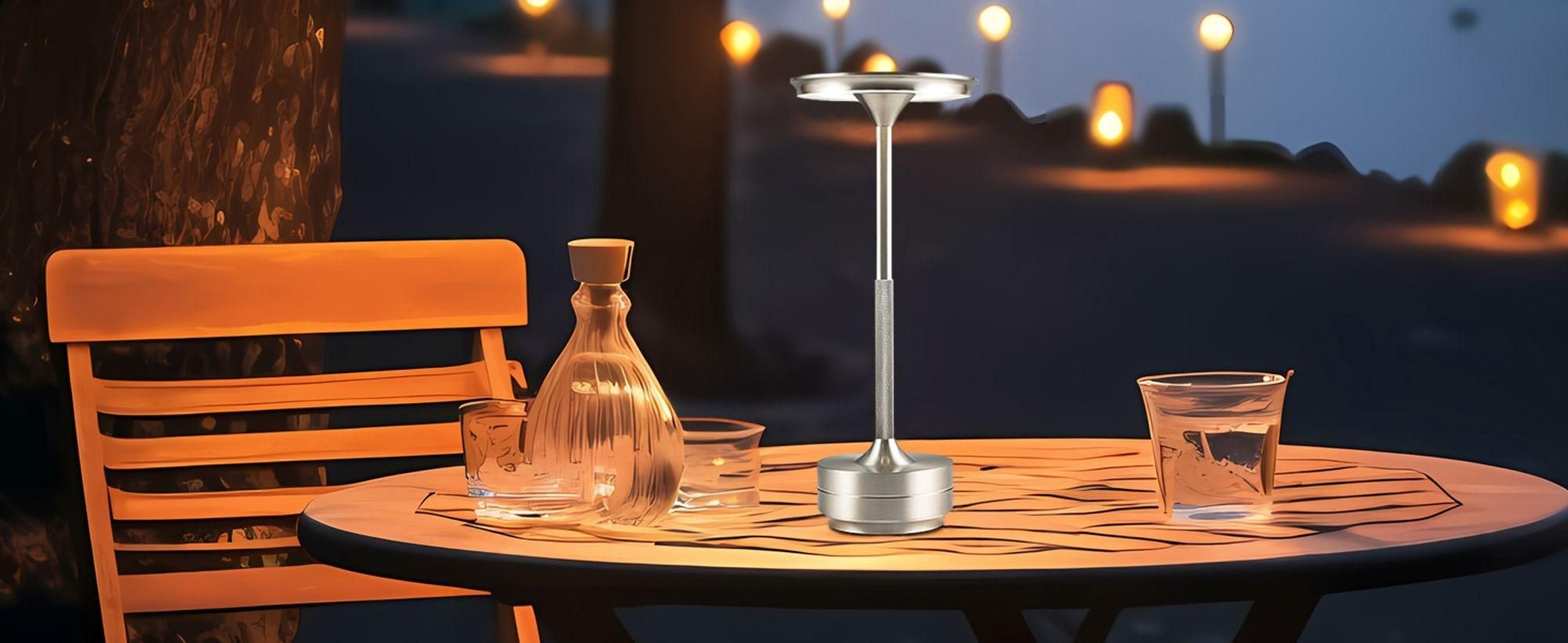 2er Set Kabellose Dimmbare LED Akku Tischleuchten, Touch Tischlampen, 3 Lichtfarben, Nachttischlampen für Wohnzimmer Schlafzimmer, Silber