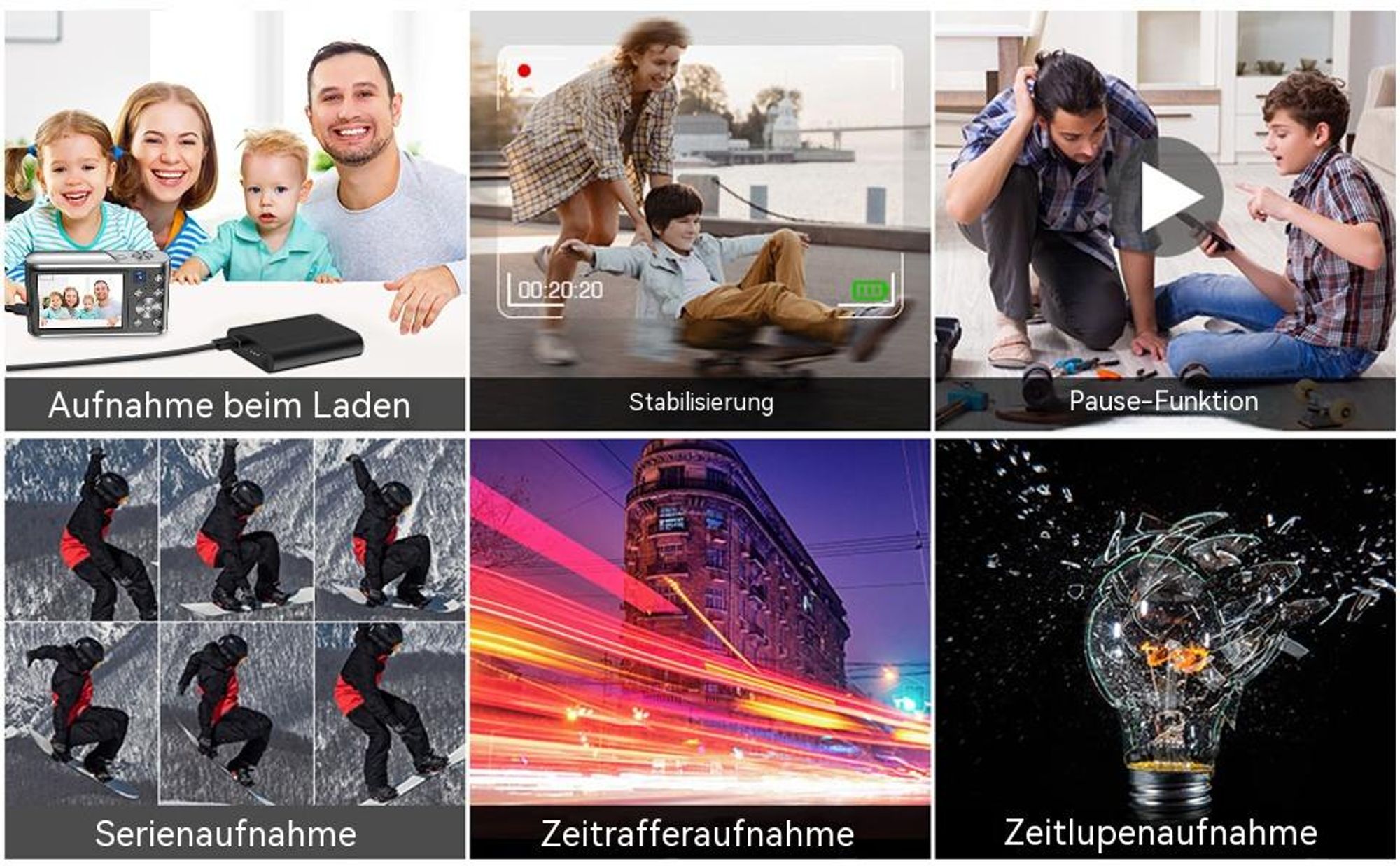 4K Autofokus Digitalkamera, Dual-Kamera Vlogging Fotokamera (32GB Karte, 16X Zoom, 2,8" Display) Tragbare Kompaktkamera für Anfänger Teenager