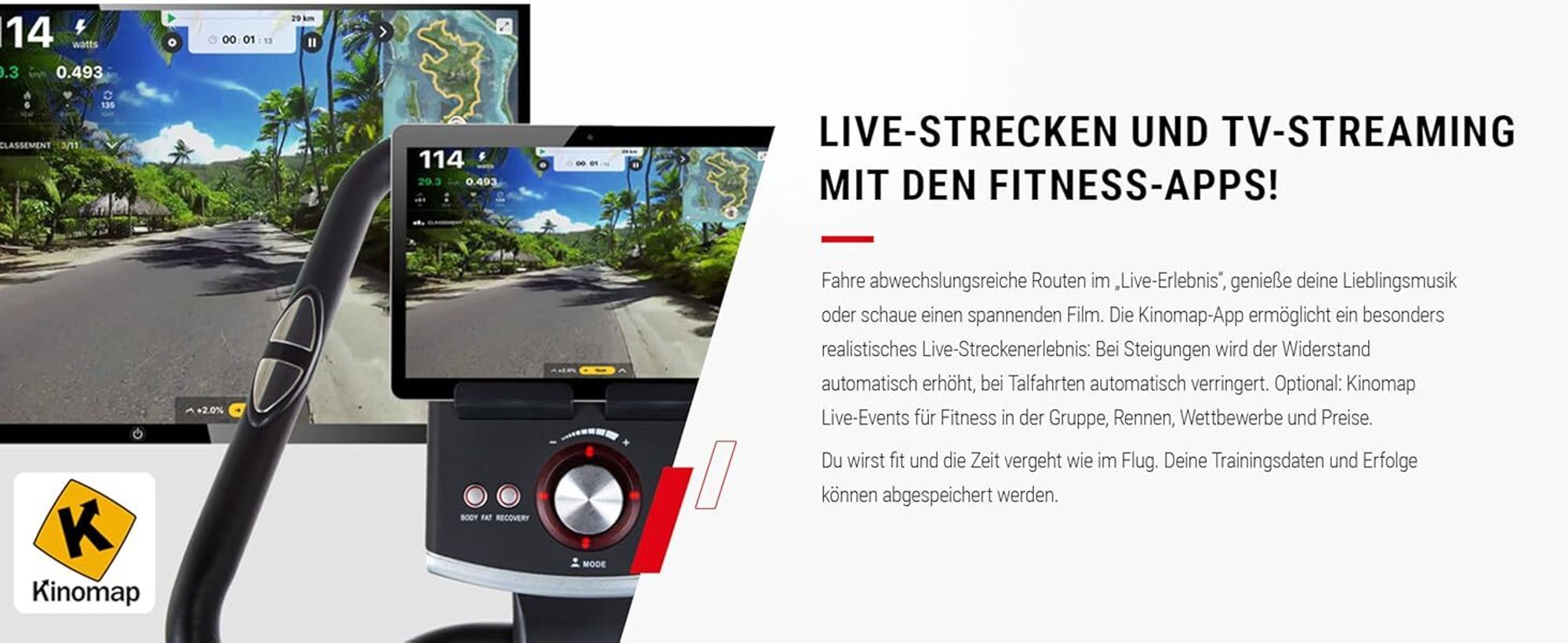 HAMMER Ergometer Cardio Motion BT, Heimtrainer, 22 Programme, max. 130 kg
