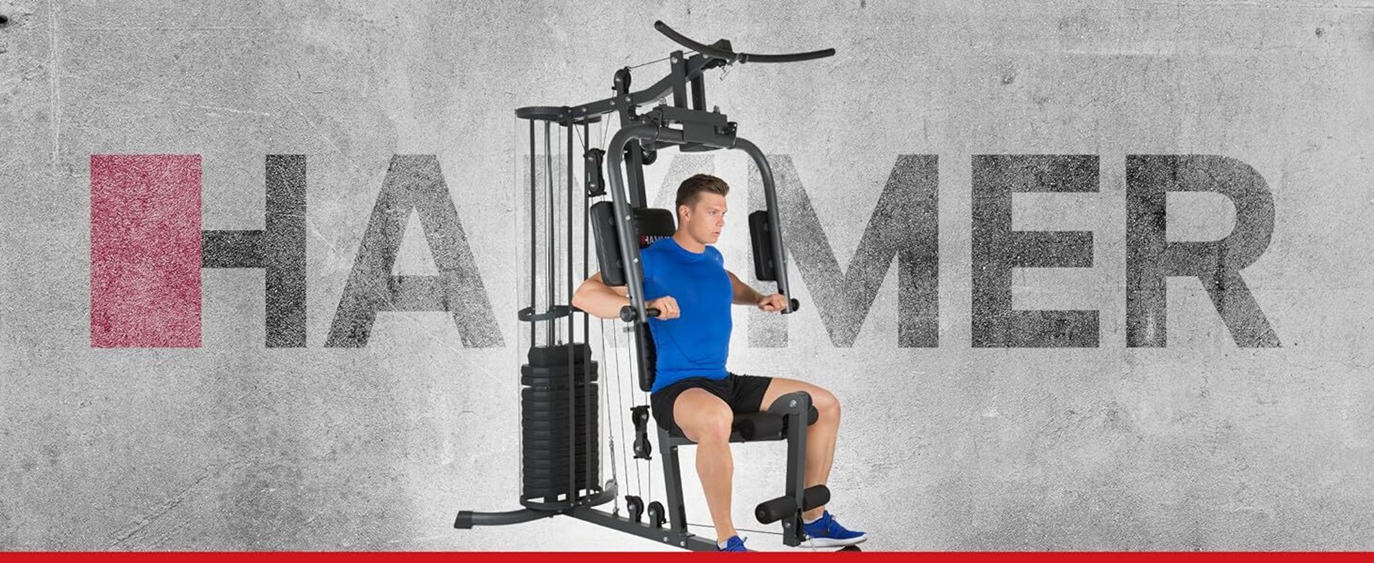 HAMMER Kraftstation Kraftmaschine Ultra, Multifunktions Gym, zahlreiche Übungsvarianten auf geringer Stellfläche