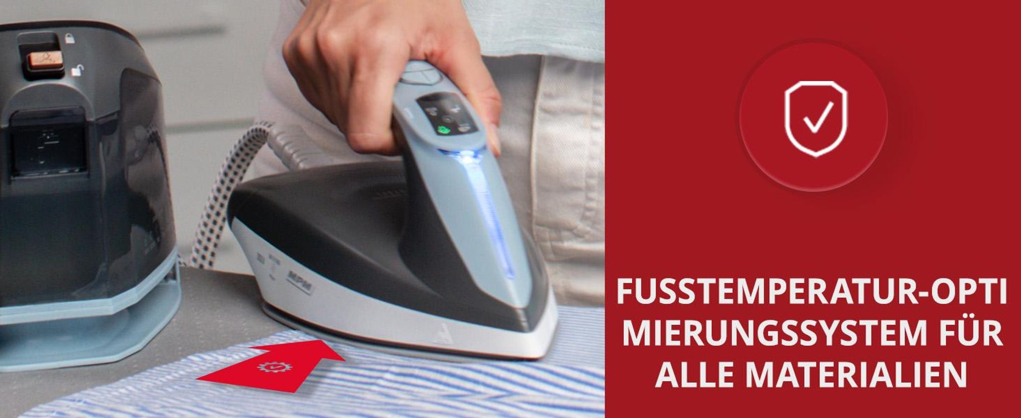 MPM MZE-23 Dampfbügelstation 3000W 5,5 Bar Dampfgenerator 400g/min Keramiksohle 1,5L Auto-Abschaltung, 400g/min, Vertikaldampf, Bügelstation
