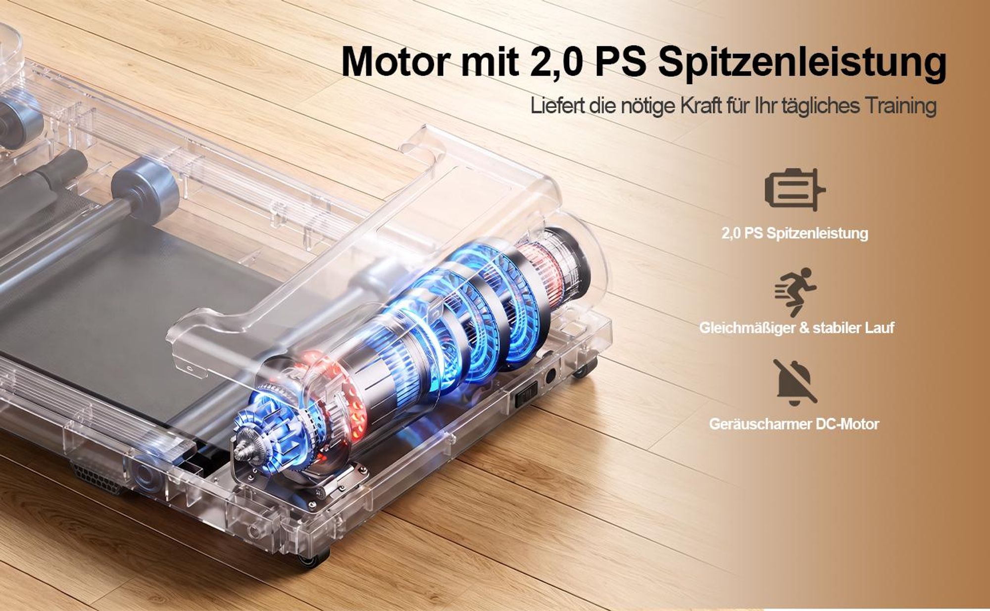 3-in-1 Klapp-Laufband , 136kg, 12 km/h, LED-Display, 12 Programme, Bluetooth-Lautsprecher, Für Zuhause