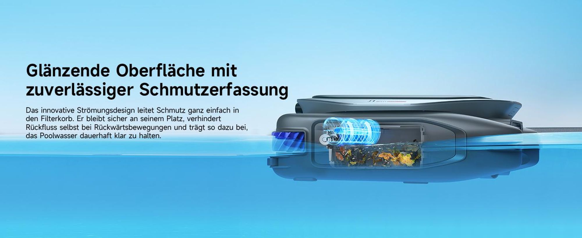 Dreame J1 Roboter-Poolskimmer,Poolroboter PoolSense™,Rundum-360°Reinigung,24/7im Einsatz,Intelligente Routenplanung,intelligente App-Steuerung,Schwarz