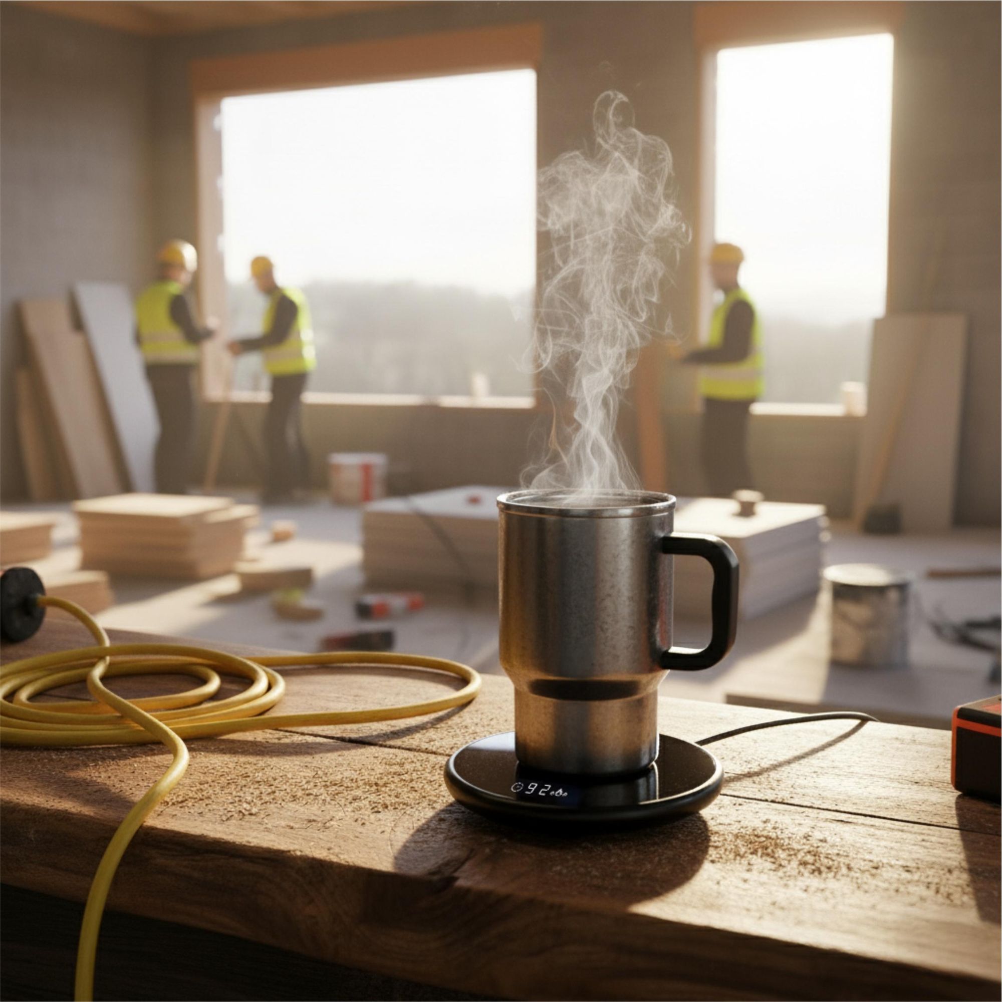 Elektrischer Tassenwärmer 18W für Kaffee & Tee, Getränkewärmer mit LCD-Touch & Abschaltautomatik, Glas-Heizplatte 40-60°C, EVI TECH HeatSpot Geschenk