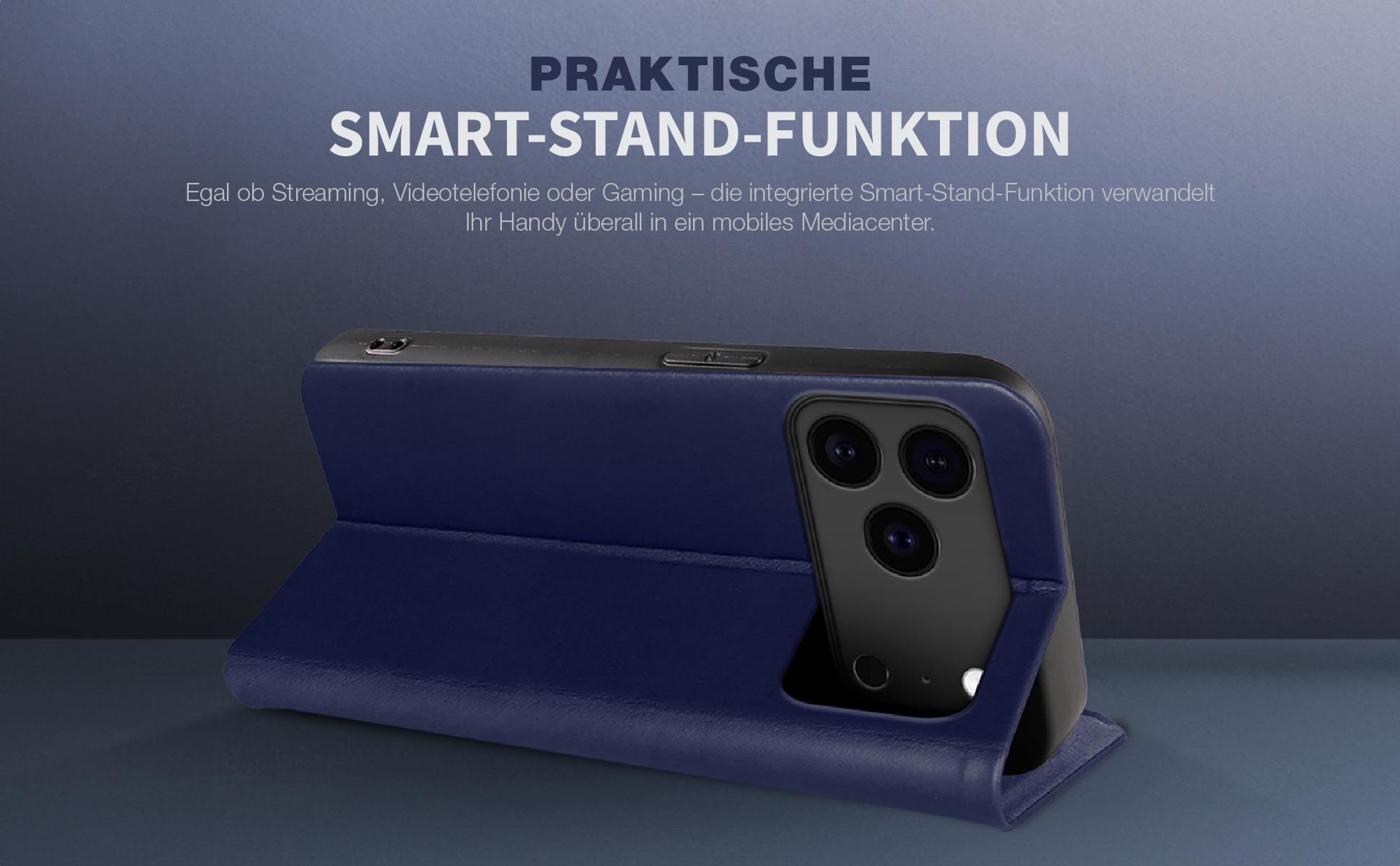 Fliphülle aus Leder für das Apple iPhone 18 Pro Max mit Smartstand Funktion