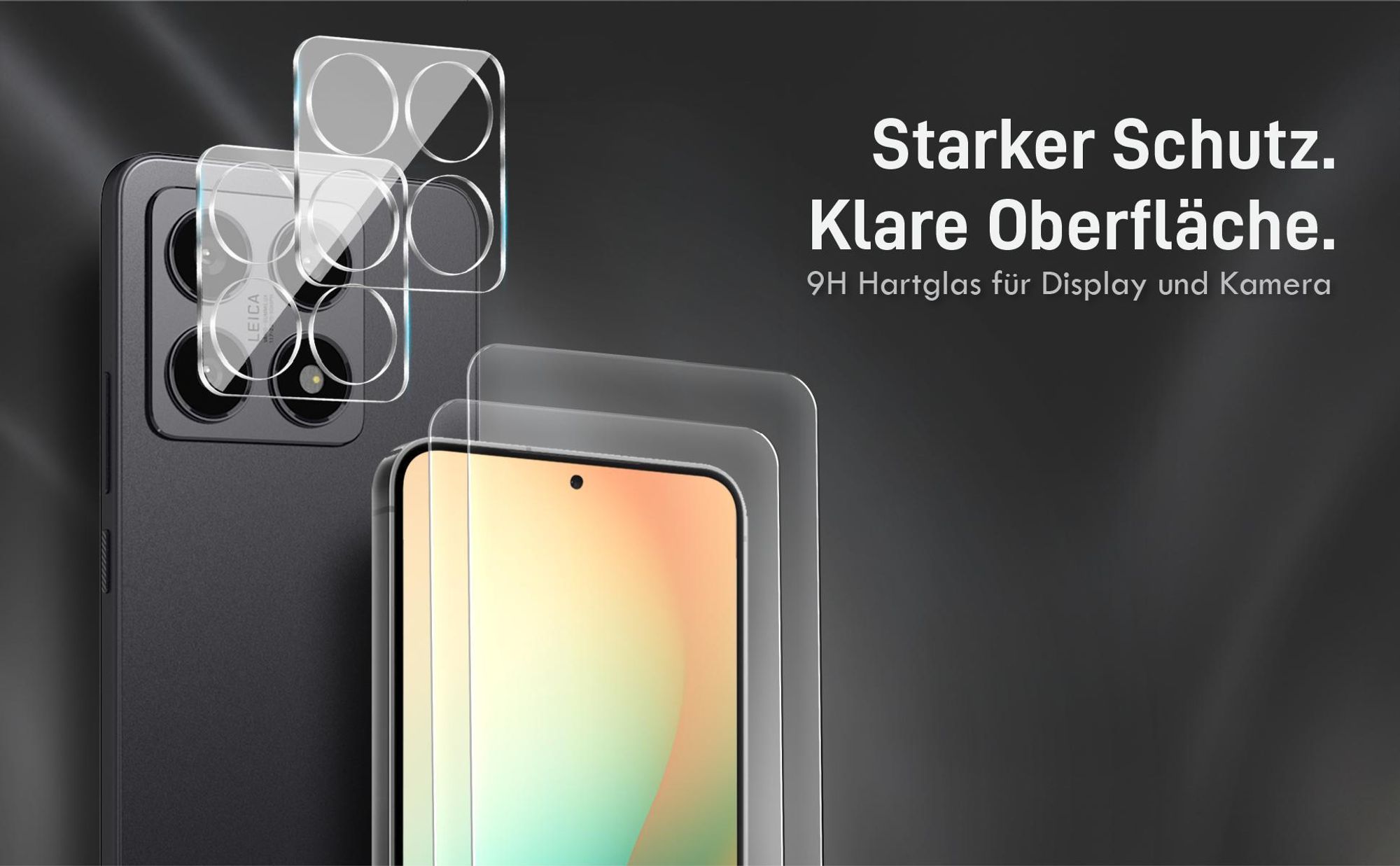 Kamera + Display Glas Set für Xiaomi 14T Pro 5G kompatibel mit allen gängigen Hüllen