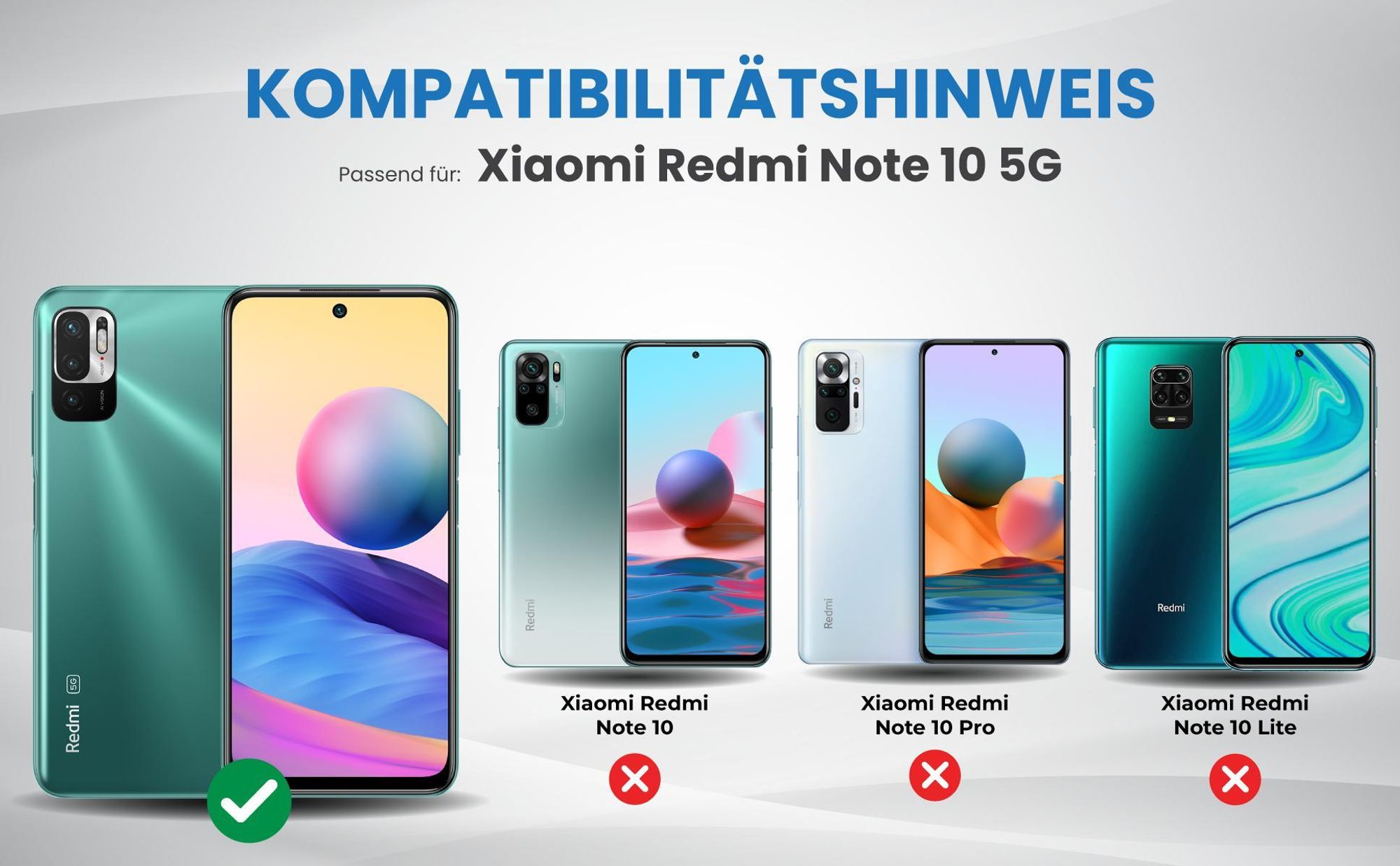 Kompatibilitätshinweise Hülle für Xiaomi Redmi Note 10 5G