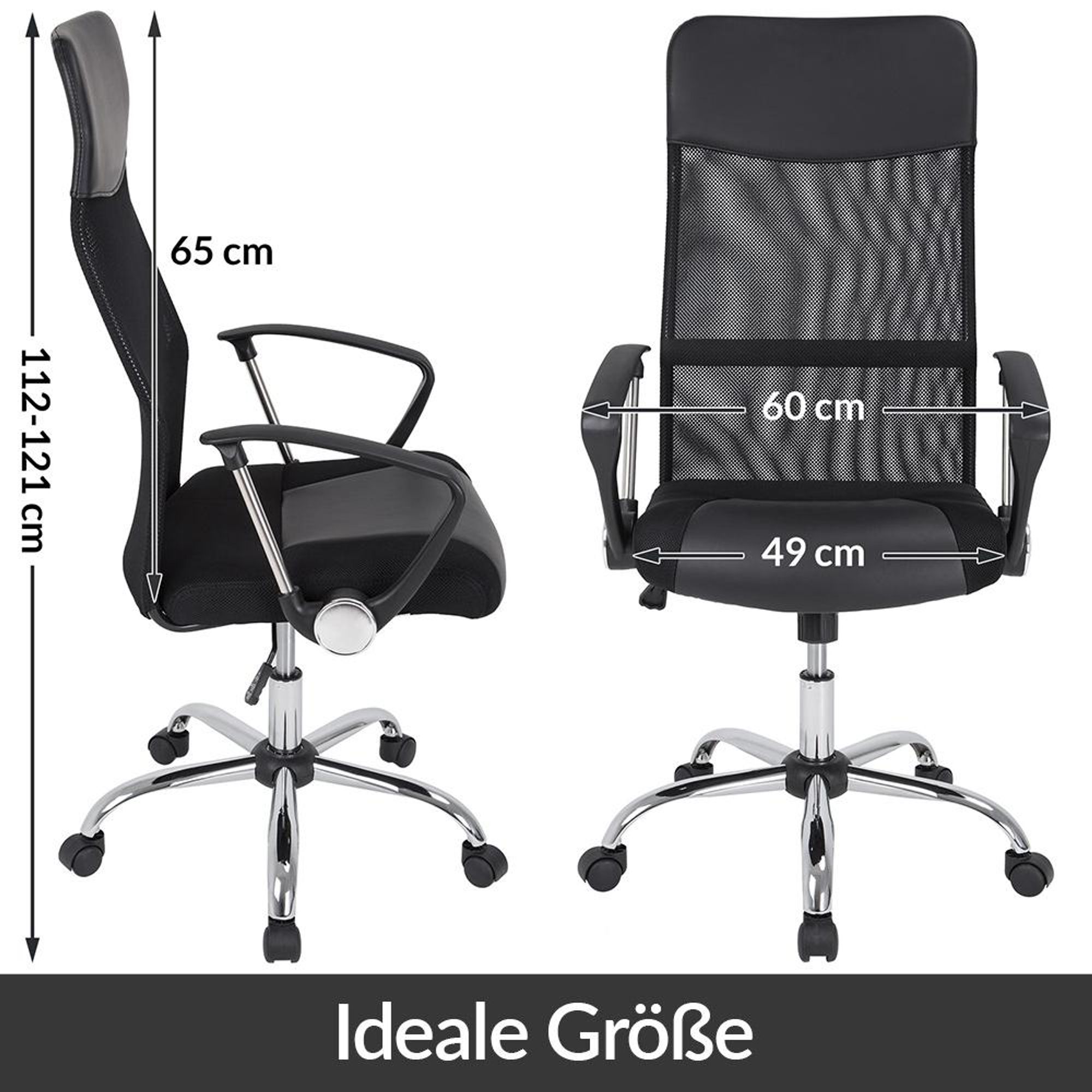 CASARIA ergonomischer Bürostuhl höhenverstellbar Schwarz