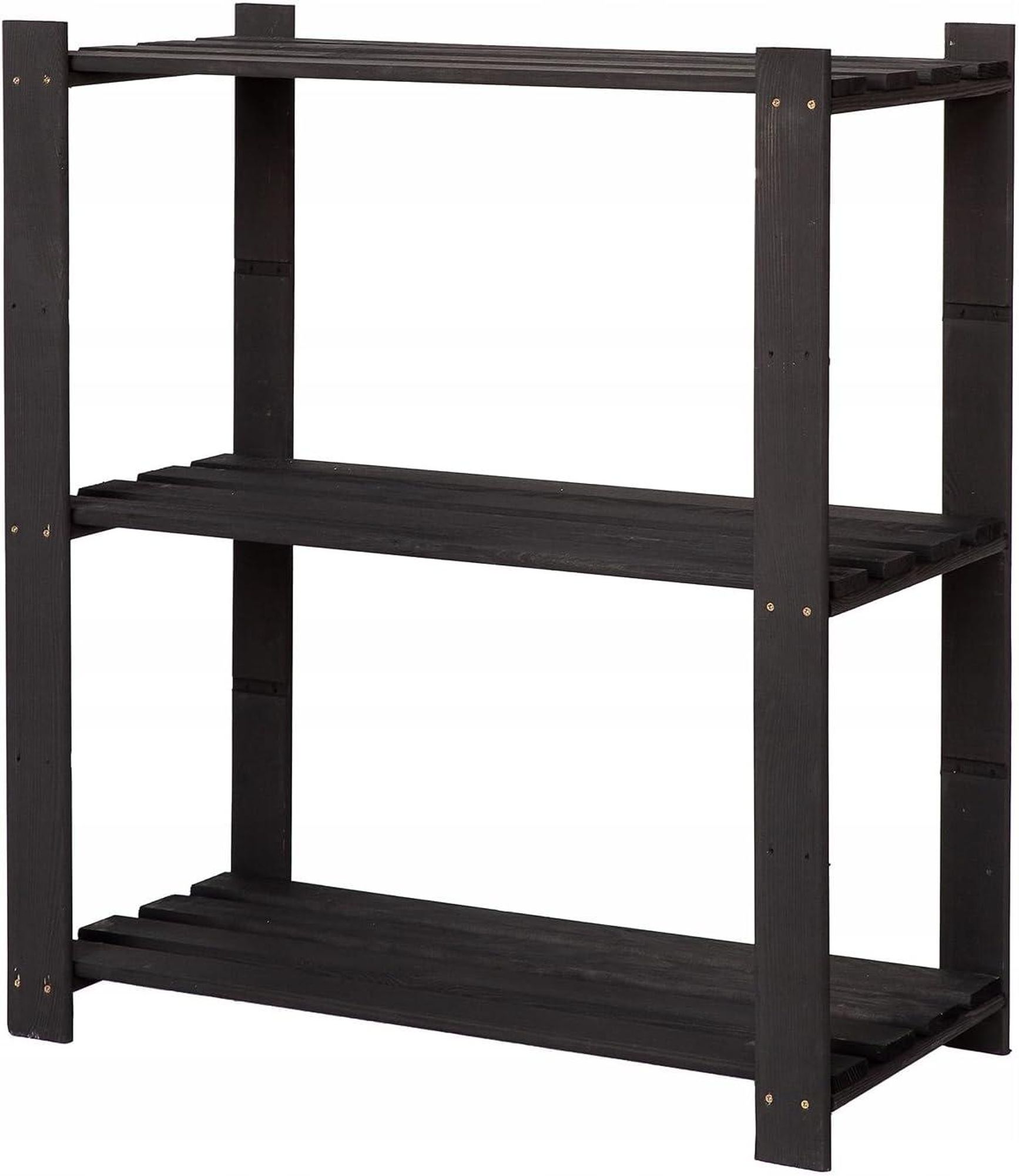 STOLMAK Schuhregale mit 3 Böden Massivholz Natur Kiefernholz 80x90x38 cm (BxHxT) Holzregal Schuhschrank Schuhablage