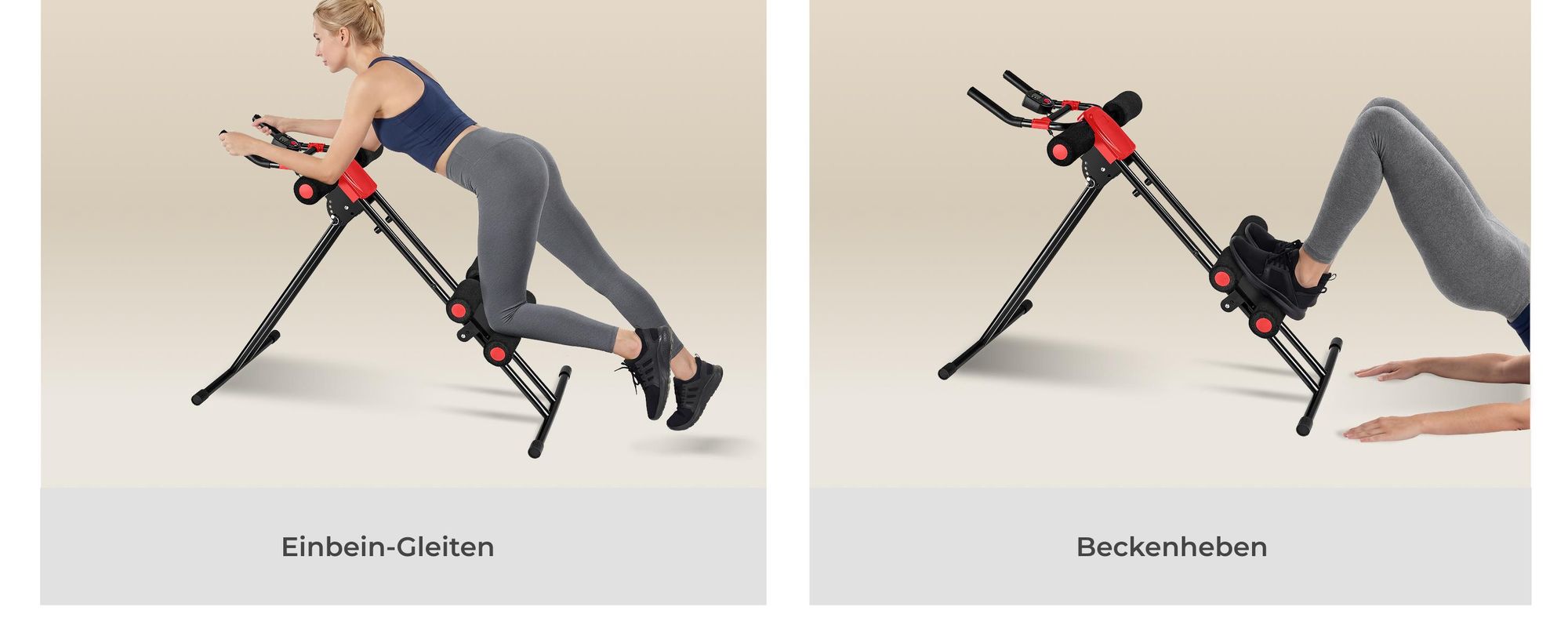 tectake® Bauchtrainer 5-fach verstellbar mit Trainingscomputer
