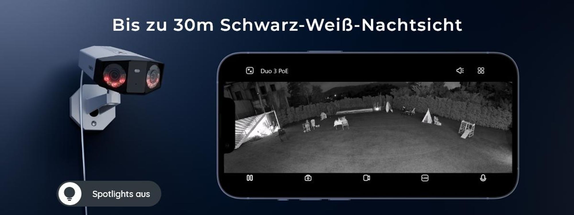 Reolink Duo 3 PoE, 8K 16MP Dual-Objektiv PoE Überwachungskamera, 180° Panorama, Bewegungsspur, Farbnachtsicht, Intelligente Erkennung, 2-Wege-Audio