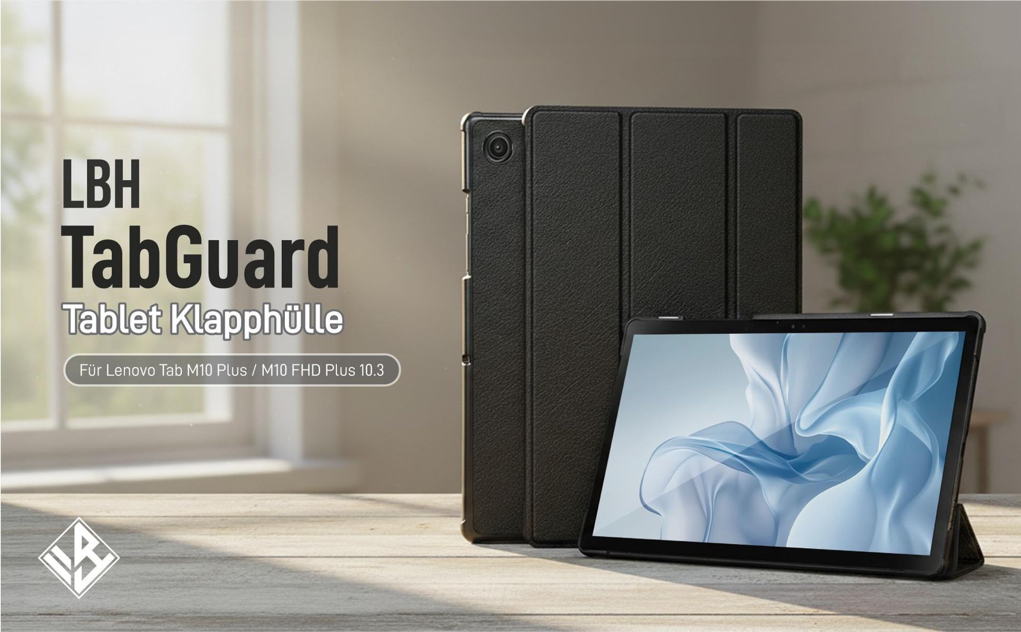 Hochwertige Klapphülle für Lenovo Tab M10 Plus 10.3 mit Mikrofaser-Inlay