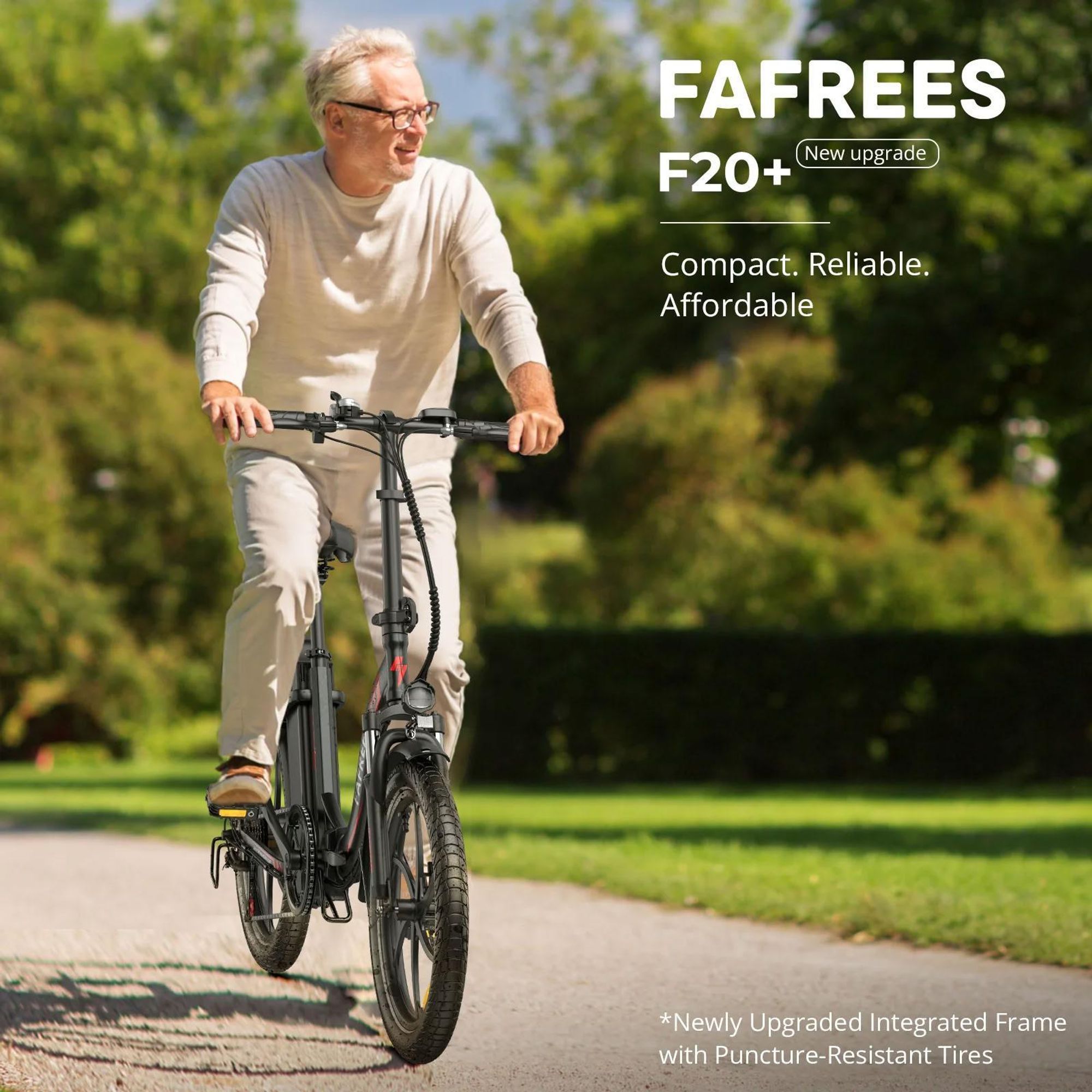 Rower Elektryczny FAFREES F20+ - Silnik 250W Bateria 36V20Ah 20 Cali Kołami Mechaniczne Hamulce Tarczowe - Czarny