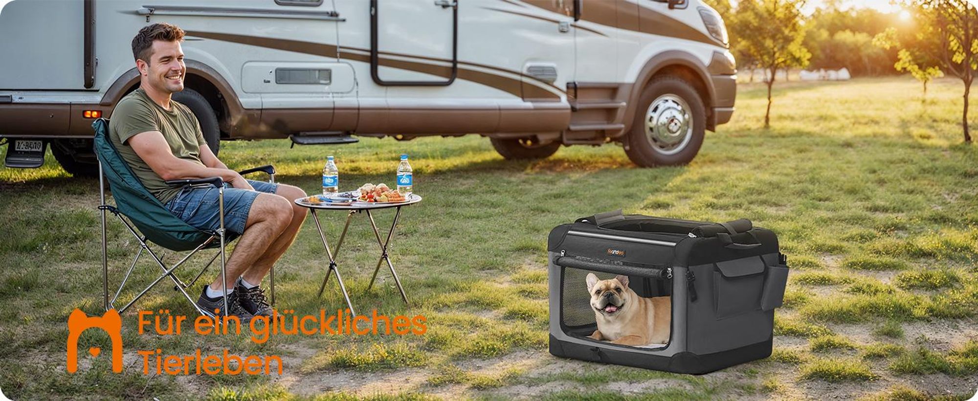 Feandrea Hundebox faltbar, Transportbox, Hundetasche, Oxford-Gewebe, Taschen für Futter