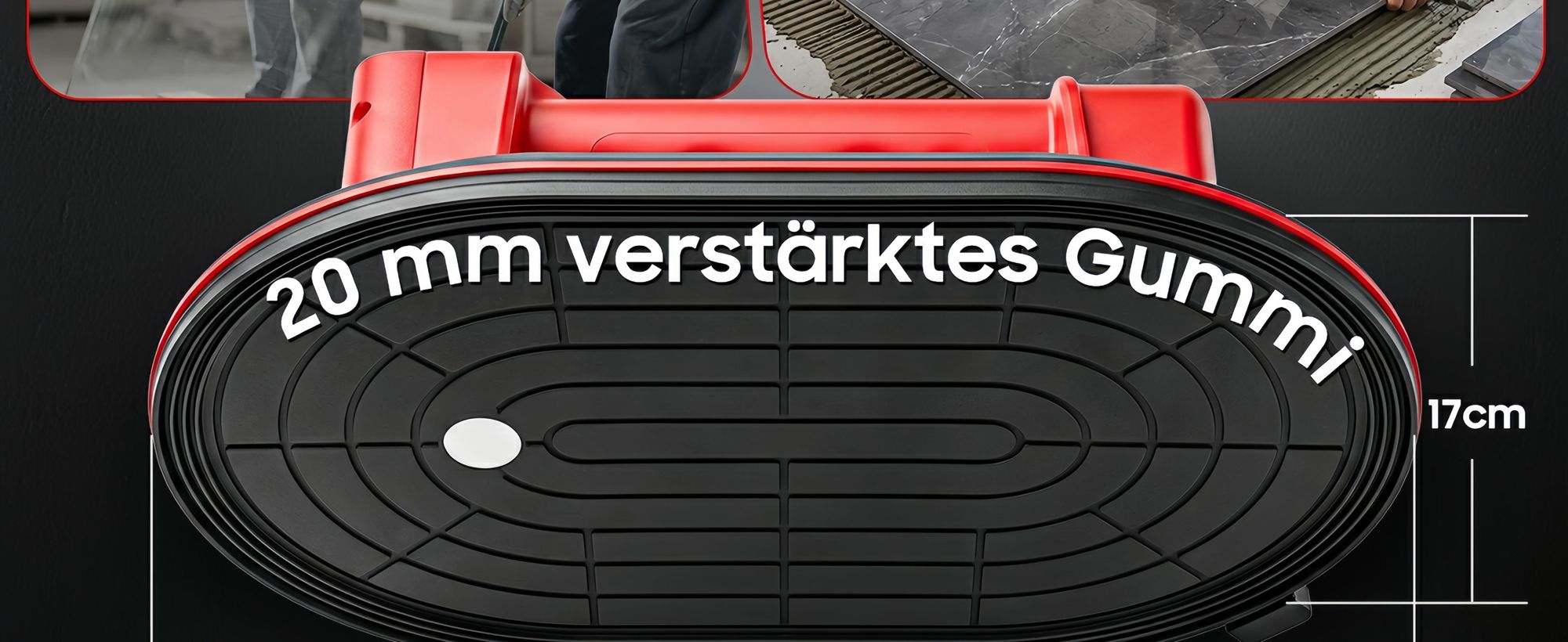 Akku Saugheber 300 kg, 10 Zoll Elektrischer Vakuumheber mit Digitalanzeige & Auto-Nachsaugen, für Fliesen, Glas & Stein