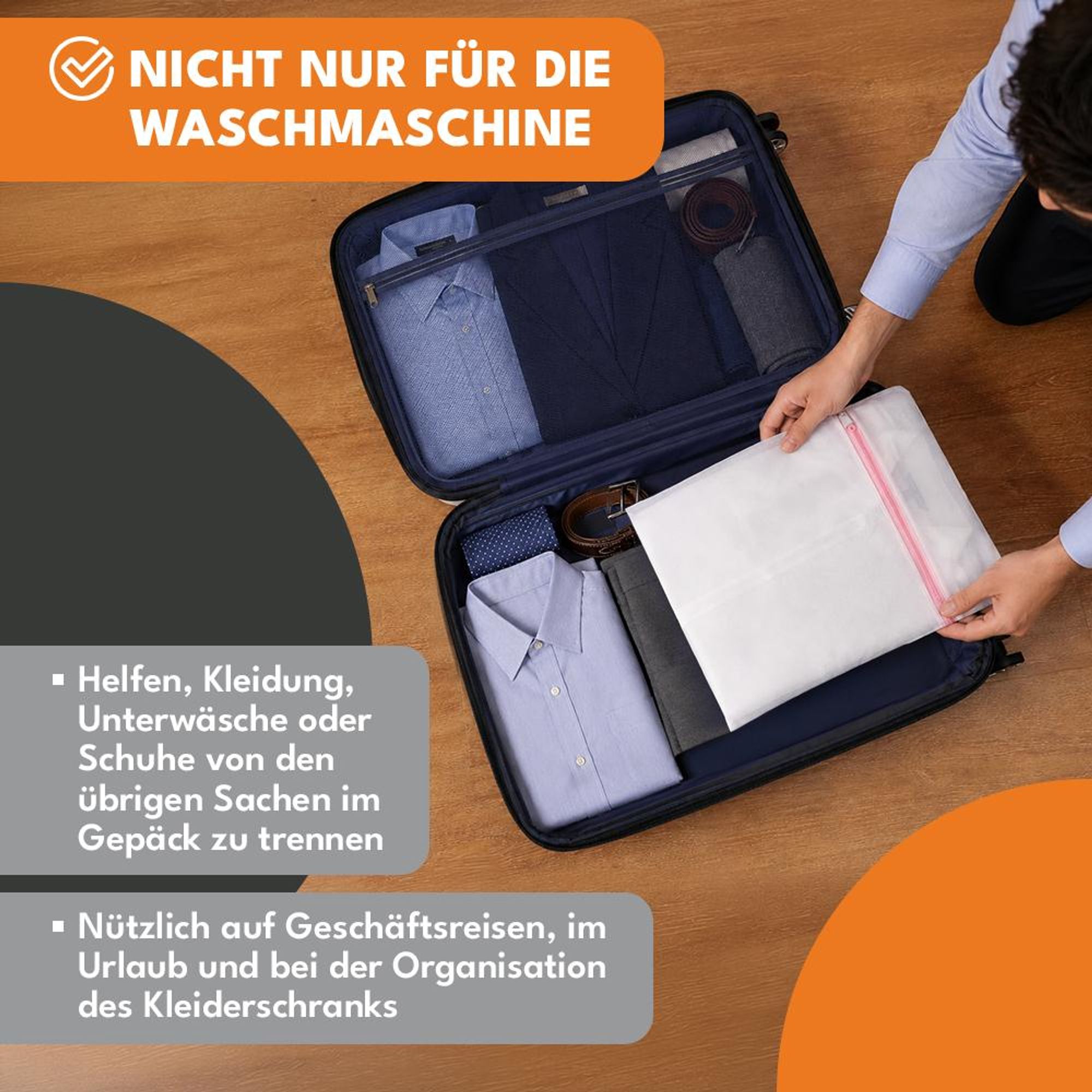 KRUMAD Wäschesack Waschmaschine Set 6 Stück, Wäschenetz mit Reißverschluss, Wäschebeutel für BHs Kleidung Socken Schuhe
