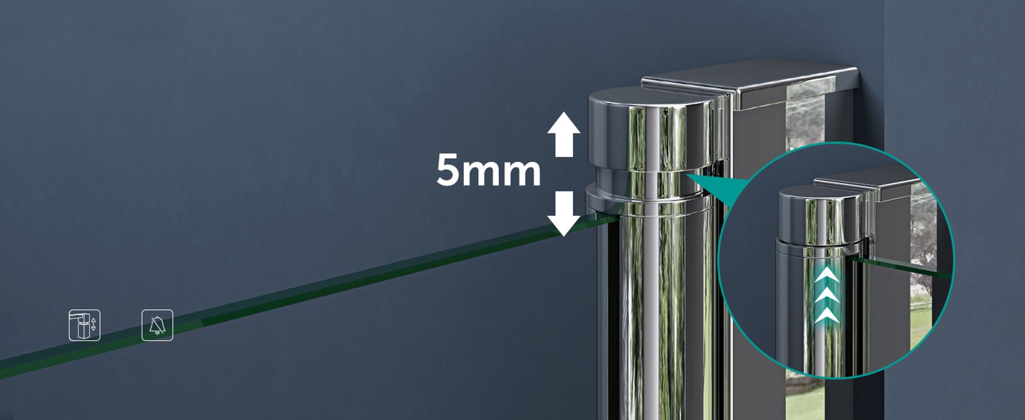 doporro Duschtür Nischentür dusche Duschabtrennung Duschkabine 100x195cm ESG-Sicherheitsglas Duschtür Klarglas Einzeltür mit Hebe- und Senkmechanismus Teramo24K
