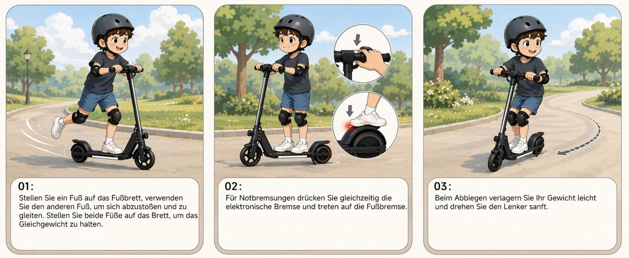 Kinder Elektroroller, 150W E-Scooter für Kinder, 16 km/h Kinderroller mit LED-Anzeige, RGB-Licht, Frontlicht, Doppelbremse, klappbar, 6,3 Zoll Vollgum