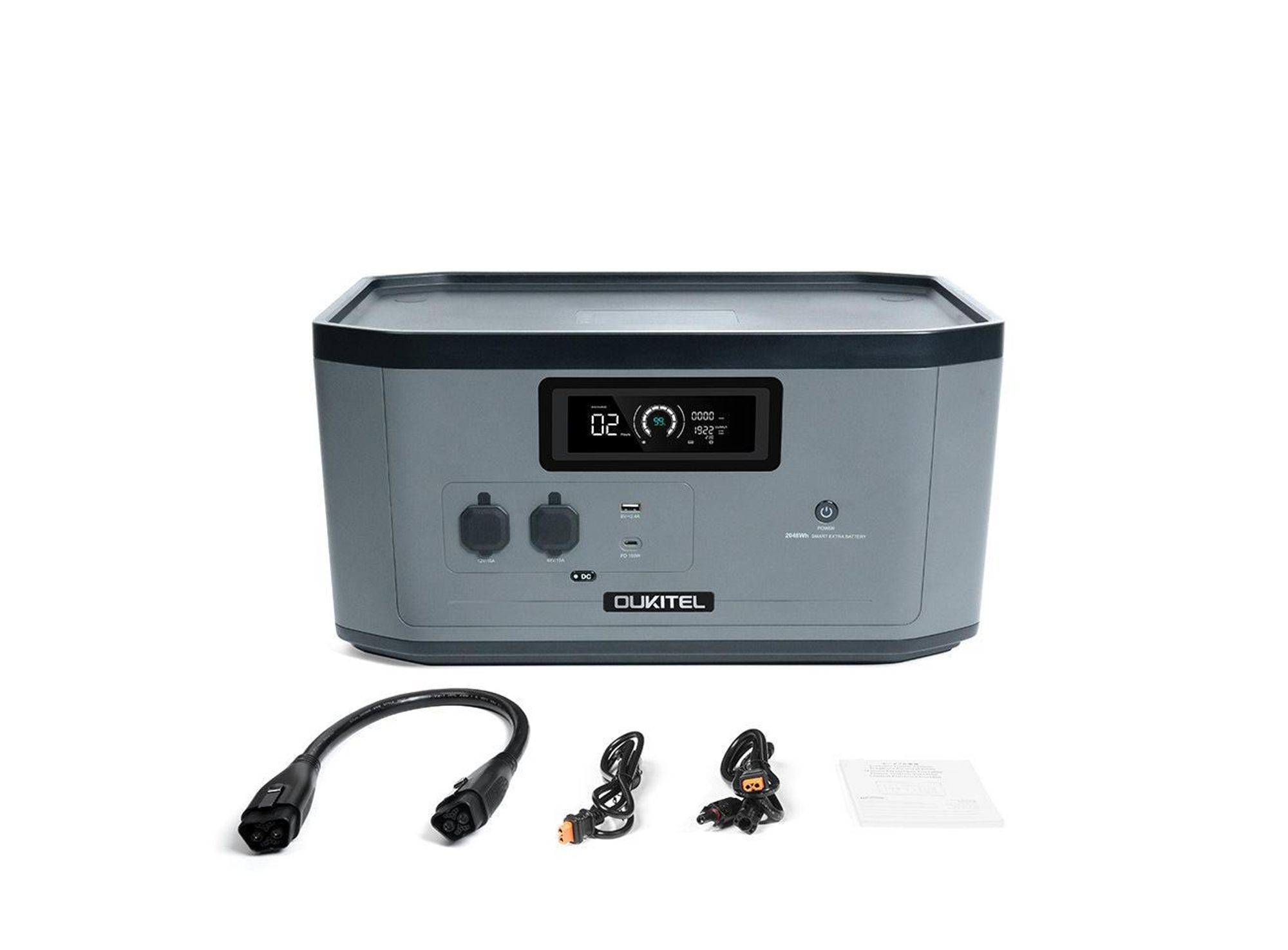 OUKITEL B2000 Erweiterungsbatterie 2048Wh LiFePO4, 3500 Zyklen, 100W USB-C