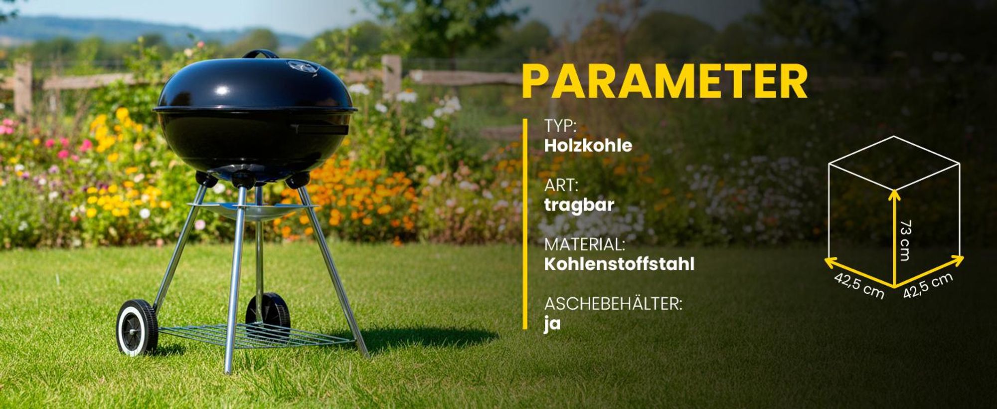 Leicht Kugelgrill mit Deckel mit einem Durchmesser von 32 cm