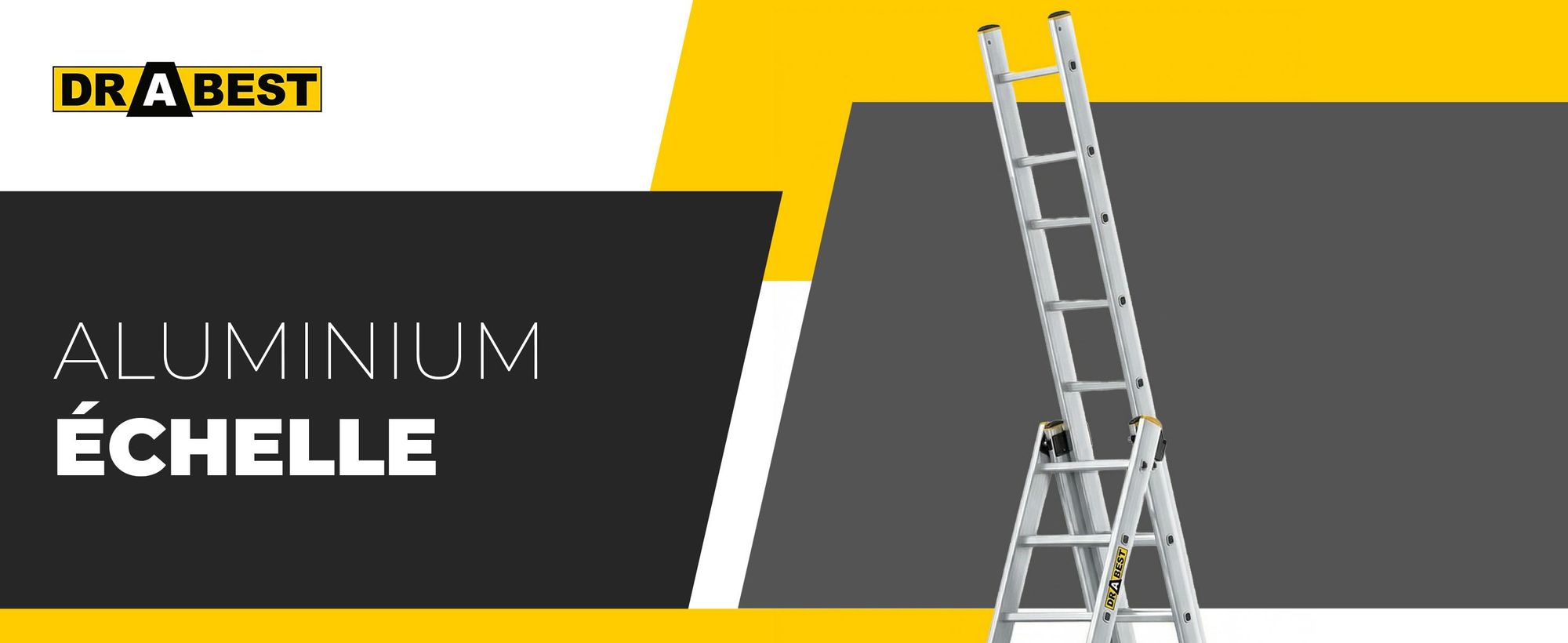 Drabest | Échelle Aluminium 3 Éléments 3x10 - 150 kg - Antidérapante - Multifonctionnelle - Sécurisée