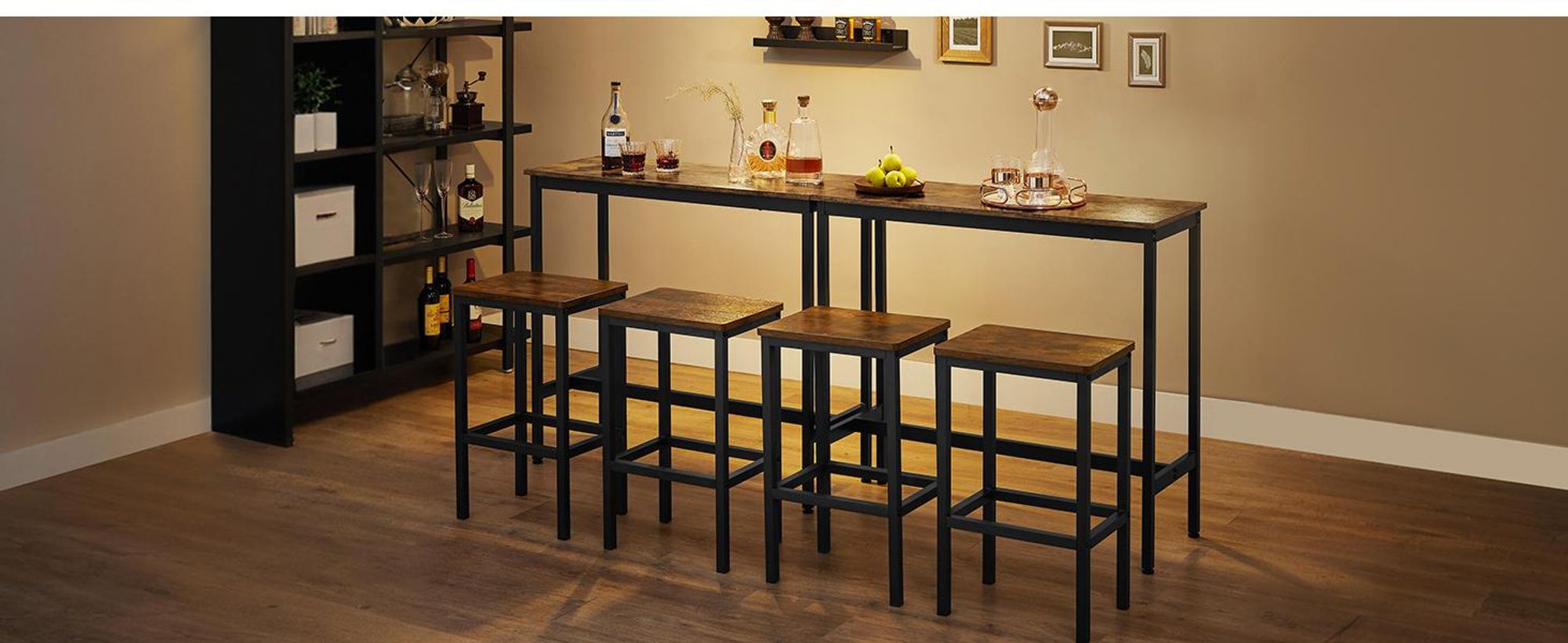 VASAGLE Barhocker Barstühle (Set, 2 St., 2er), bis 120kg belastbar
