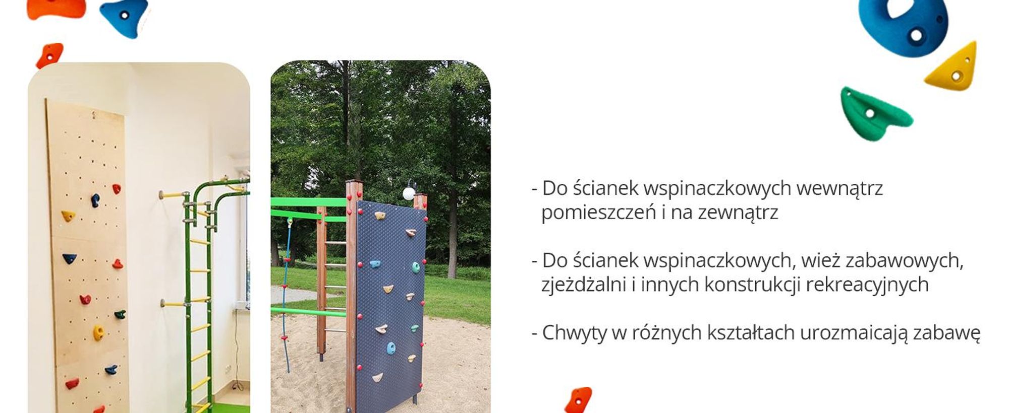 Create for you® - Kamienie do Wspinaczki Wewnątrz i na Zewnątrz, Chwyty + Akcesoria Montażowe, Uchwyty do Wspinania - 5 Sztuk