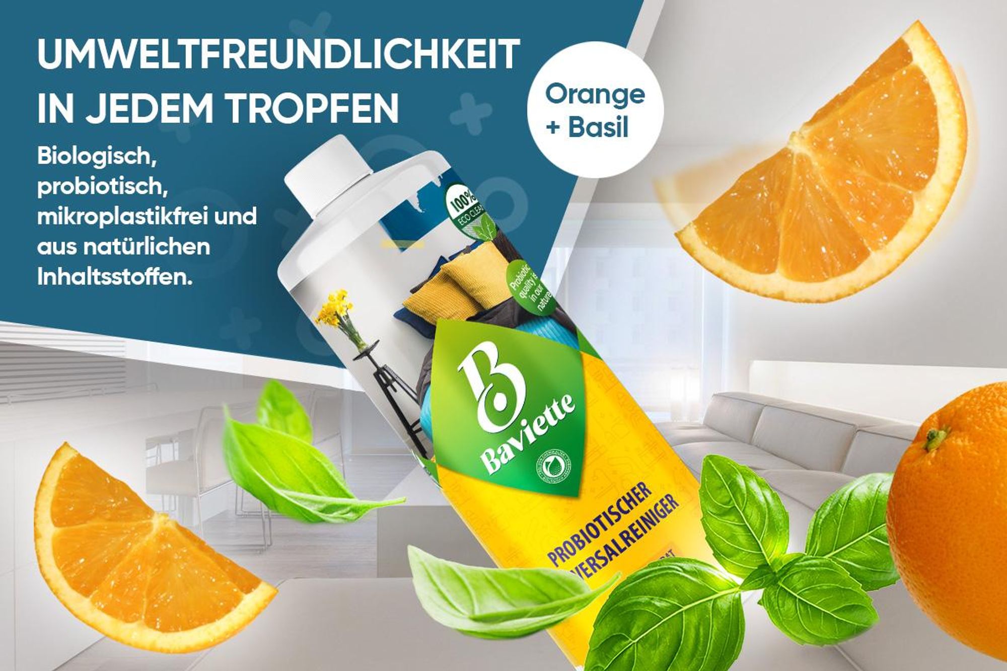 Baviette Universalreiniger Konzentrat 500 ml – ergiebiger Allzweckreiniger mit Mikroorganismen für Haushalt mit Kinder & Haustiere , Auto