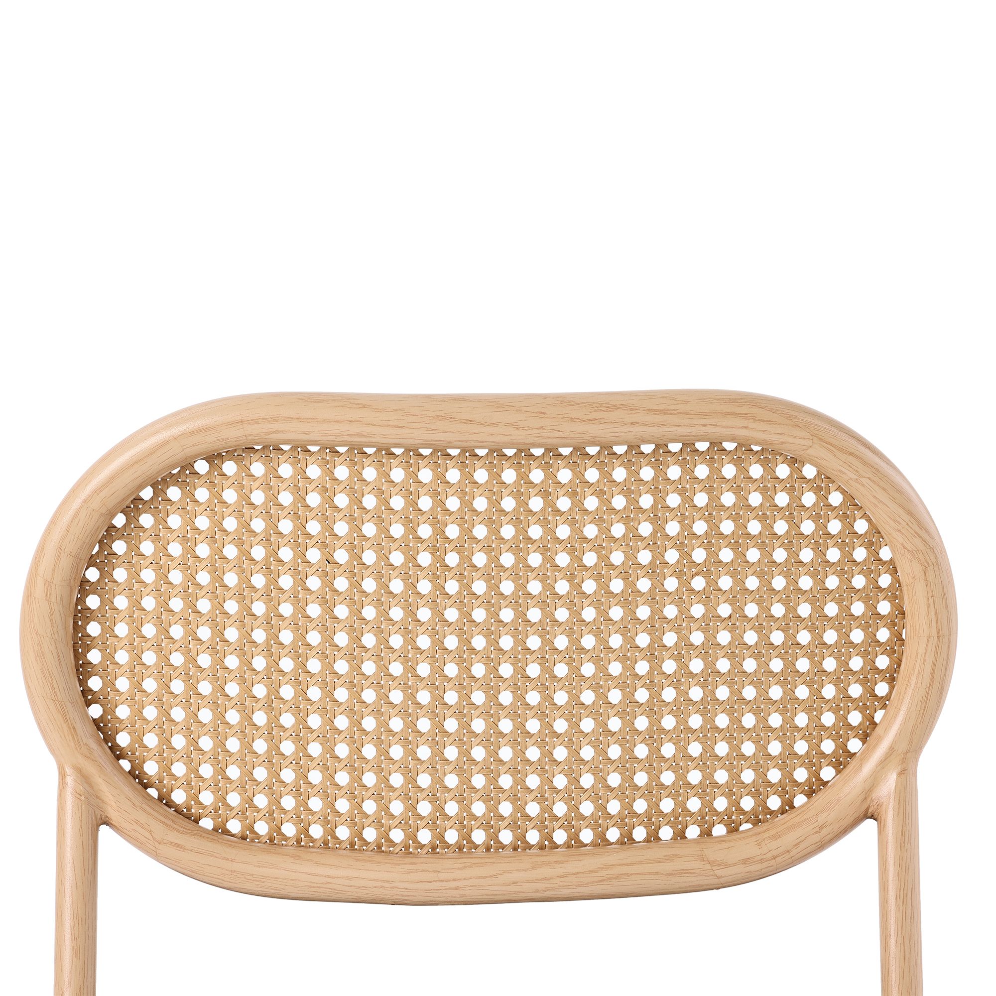 Flieks Rattan Esszimmerstühle 4er Sets, Küchenstühle Essstuhl mit Metallbeinen, Esszimmerstühle Wohnzimmerstuhl mit PolyurethanBezug, Braun