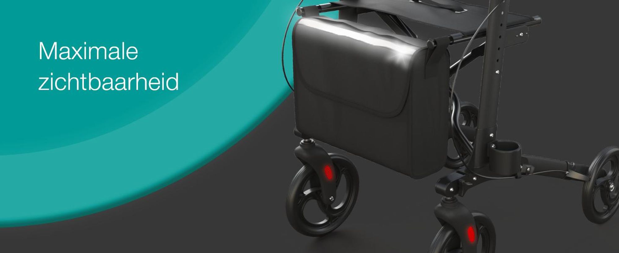 ELONEO inklapbare en lichte rollator met zitplaats, lichtgewicht reiskofferrolator van aluminium, loophulp met 8-voudige hoogteverstelling, inklapbaar in 3 standen