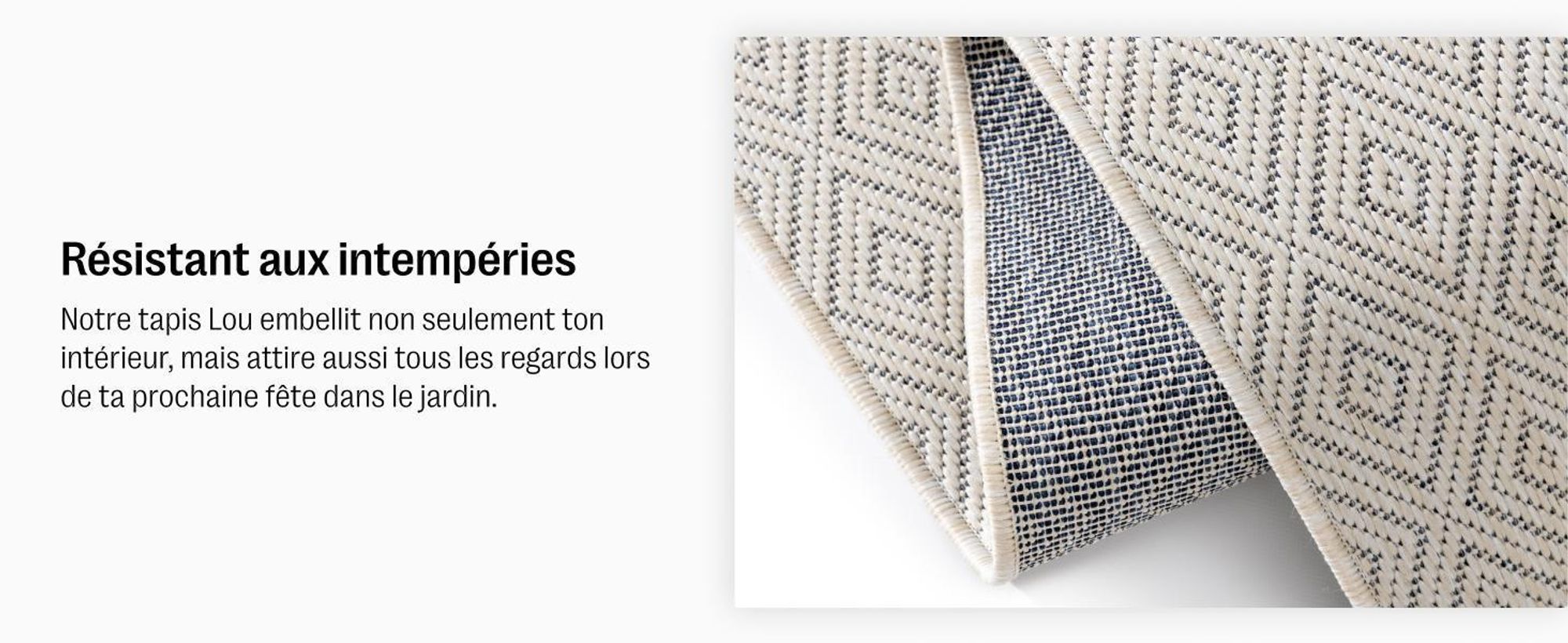 benuta tapis intérieur & extérieur Lou Noir 160x230 cm tapis de salon tapis d’extérieur rectangulaire motif moderne poil ras scandinave