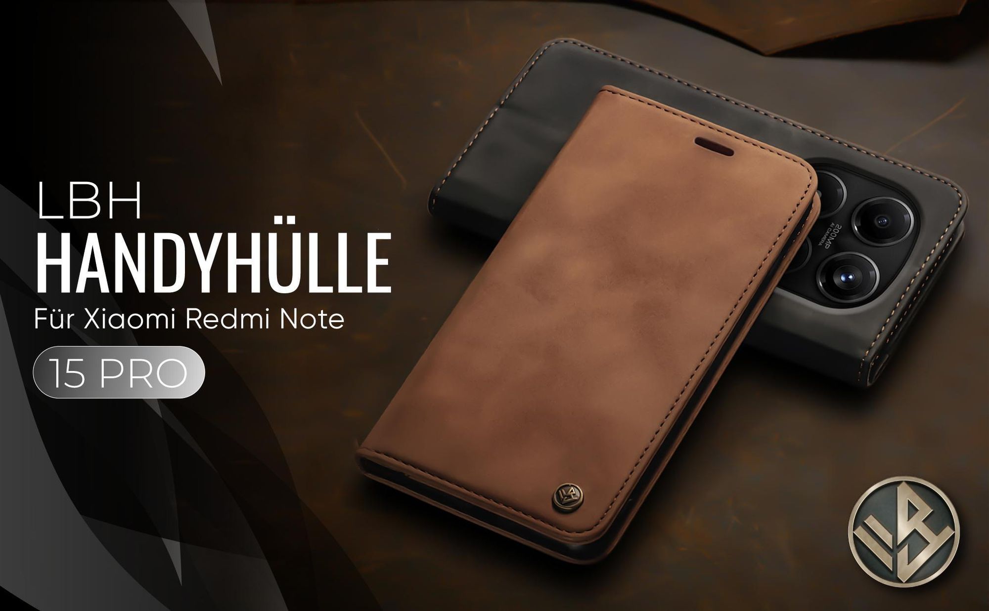 Hochwertige Klapphülle für Xiaomi Redmi Note 15 Pro im klassischen Design