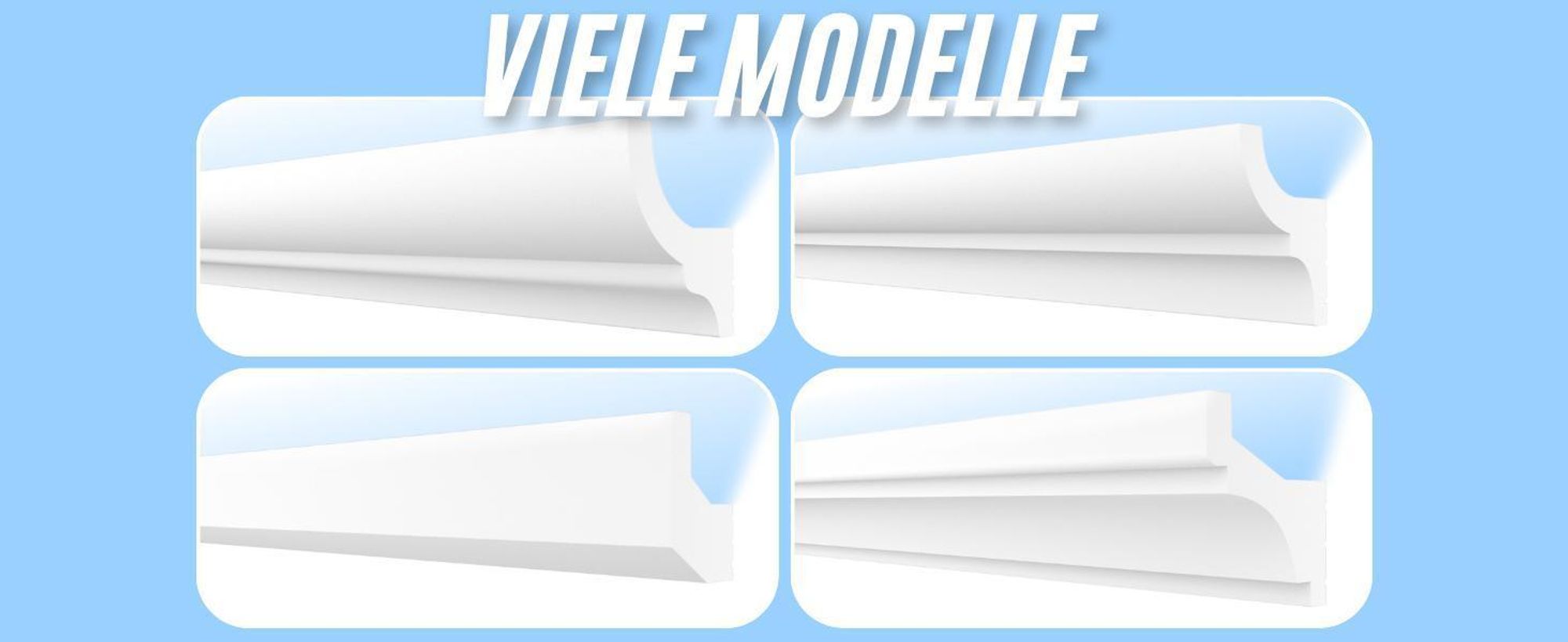 HEXIMO LED Stuckleisten klassisch, XPS Styropor indirekte Beleuchtung Wand- & Deckenleisten Styroporleisten für Decken (20,4 Meter HLED 3)
