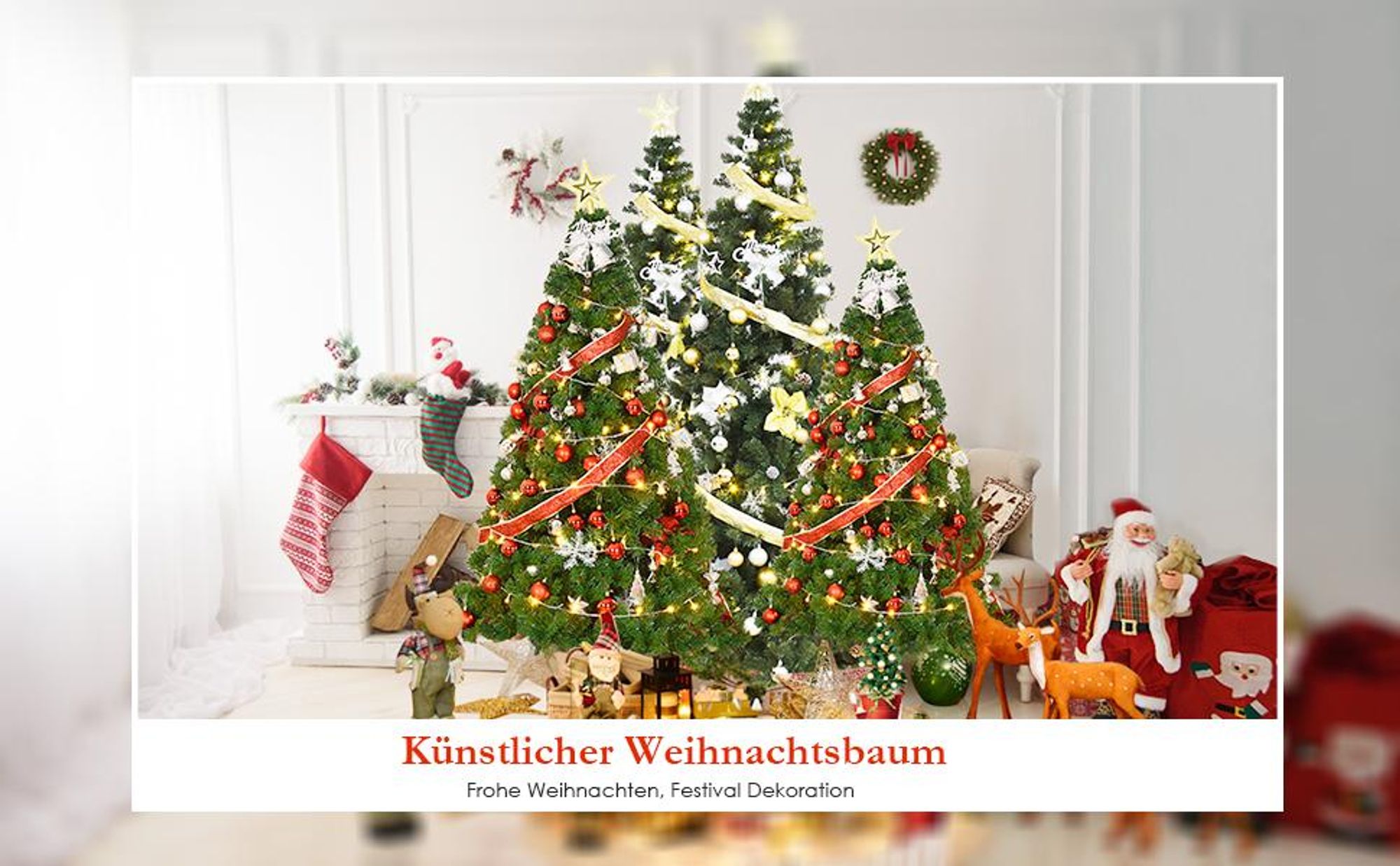 COSTWAY 180cm Künstlicher Weihnachtsbaum, Tannenbaum mit 650 Spitzen PVC Nadeln Metallständer&Klappsystem, Christbaum, Kunstbaum Weihnachten, Grün